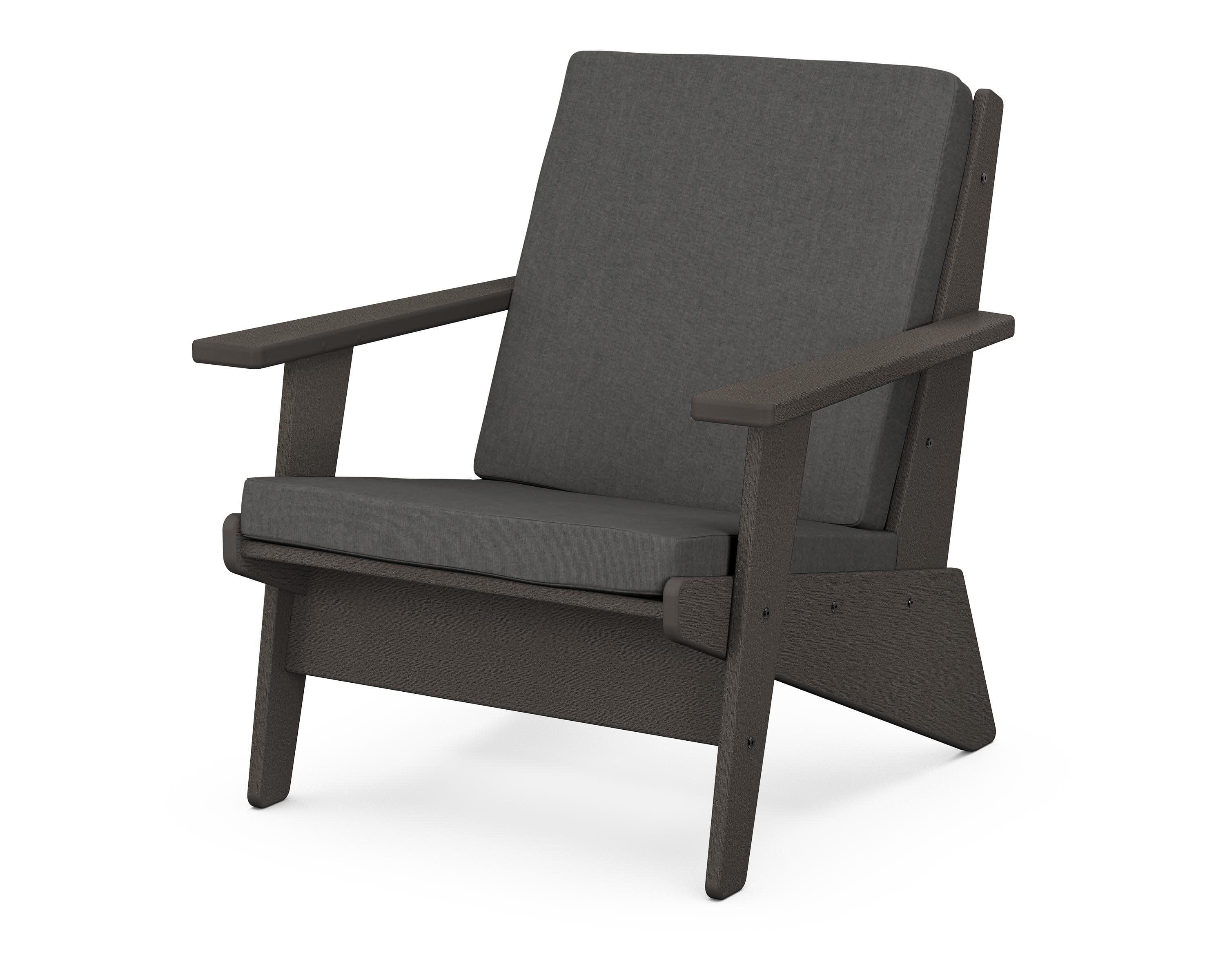 Riviera Modern Lounge Chair in Vintage Coffee / Spectrum Carbon