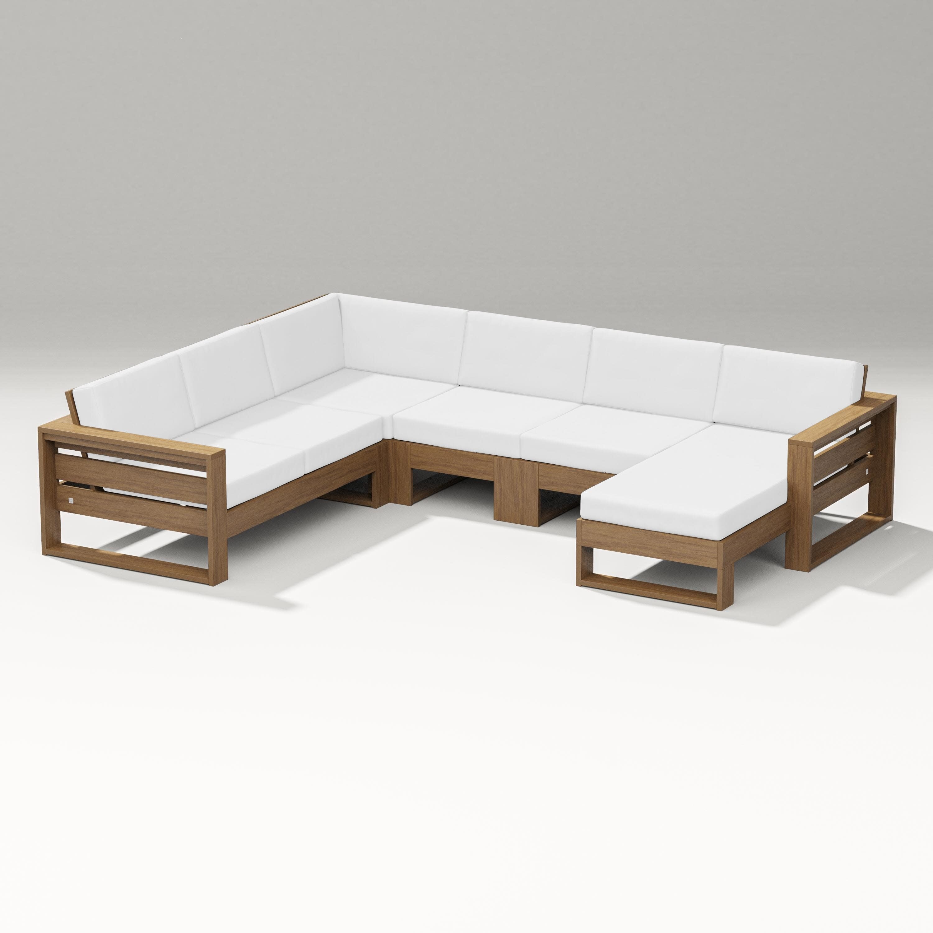 Latitude Corner Sectional with Right Chaise in Natural / Natural