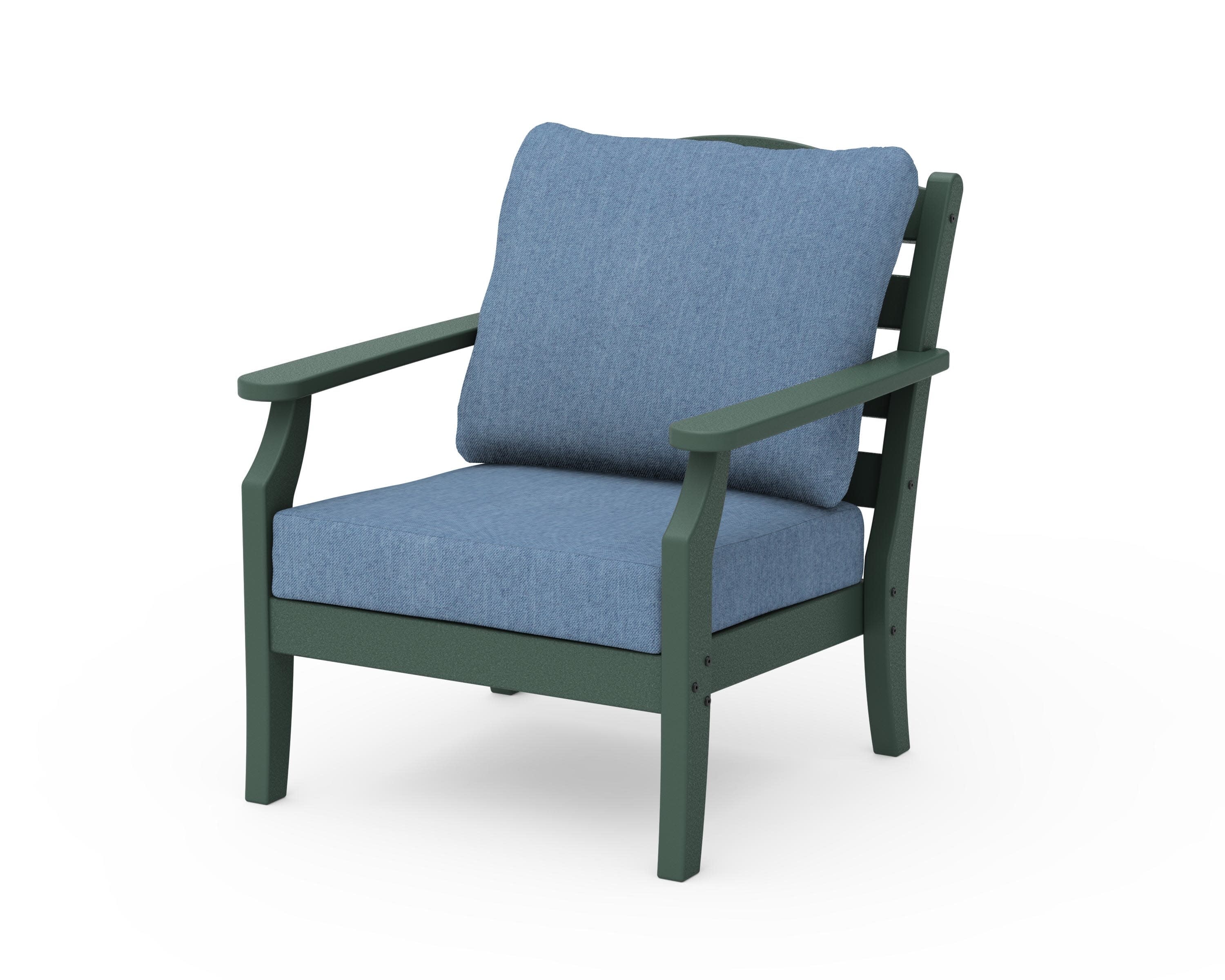 Savannah Deep Seating Chair in Green / Sky Blue