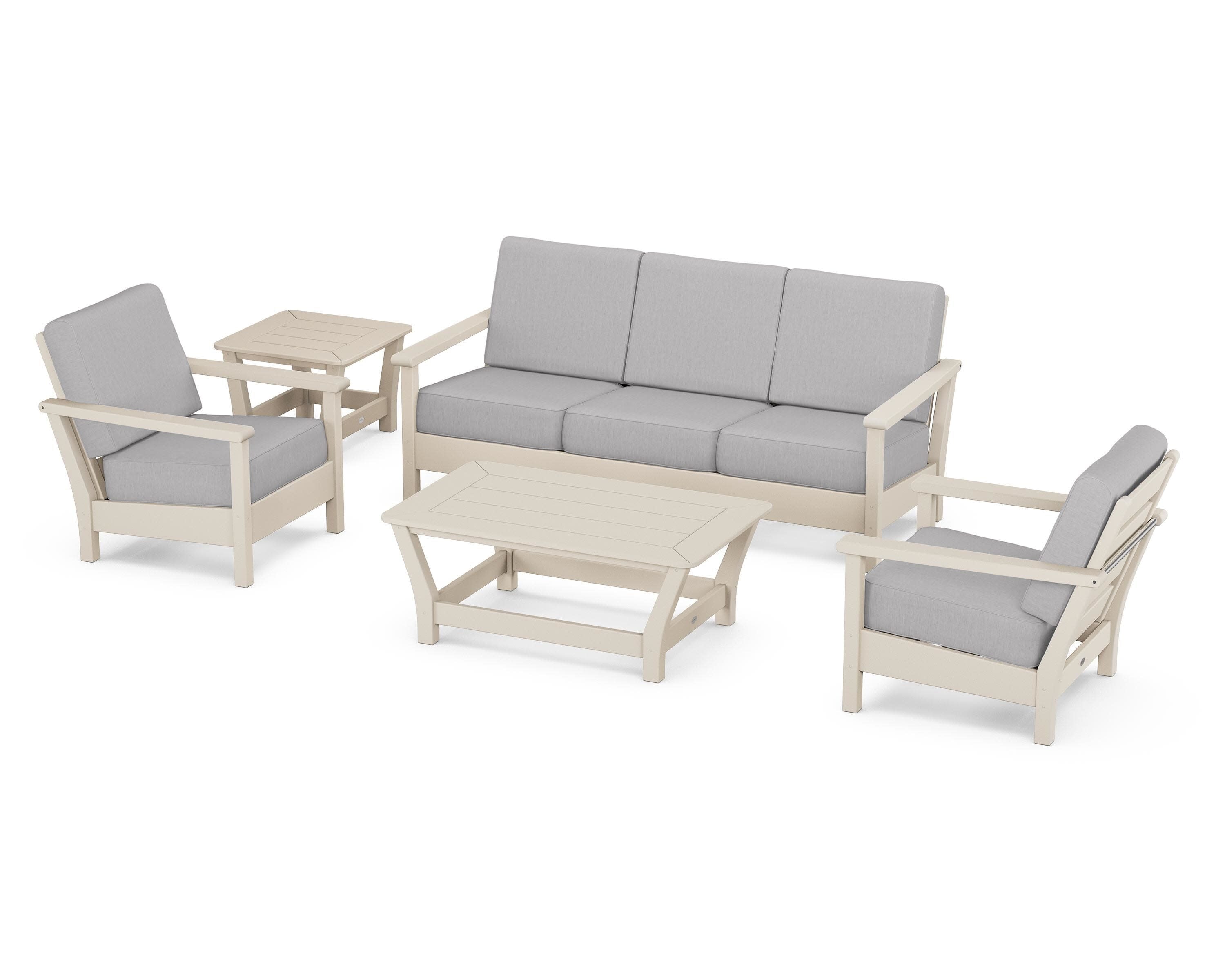 Harbour 5-Piece Deep Seating Set in Sand / Granite