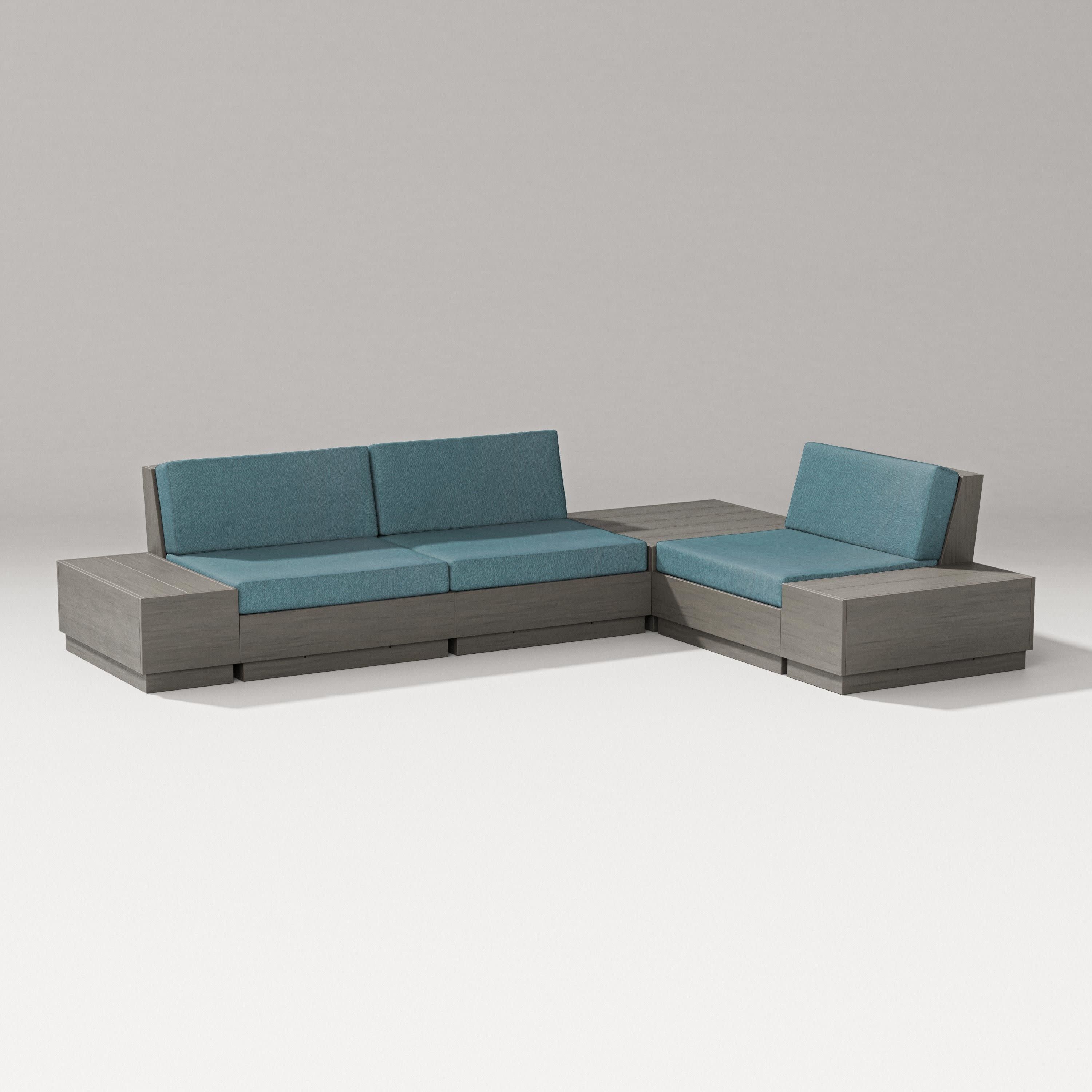 Elevate 6-Piece Corner Sectional in Driftwood / Ocean Teal
