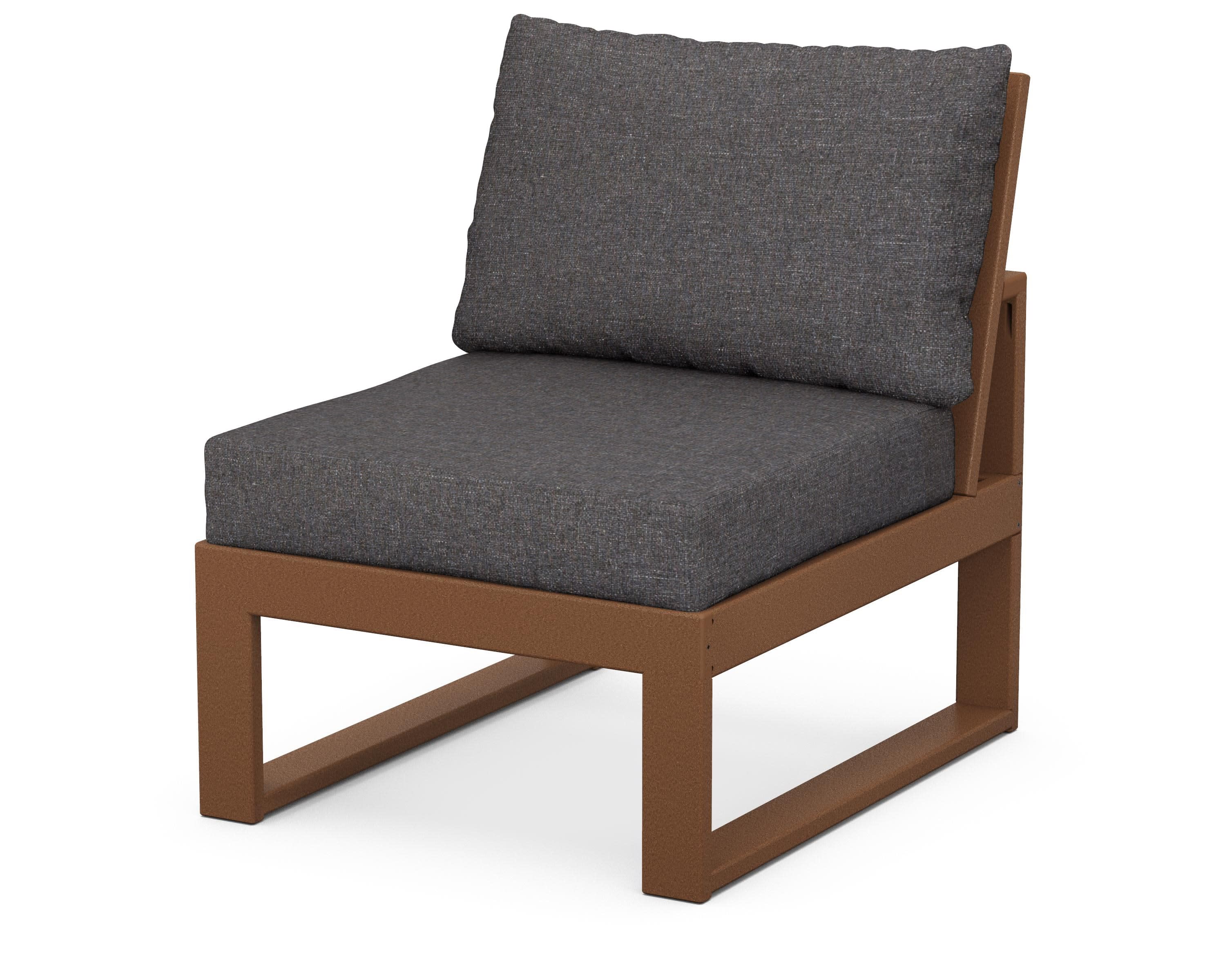 Modular Armless Chair in Teak / Ash Charcoal