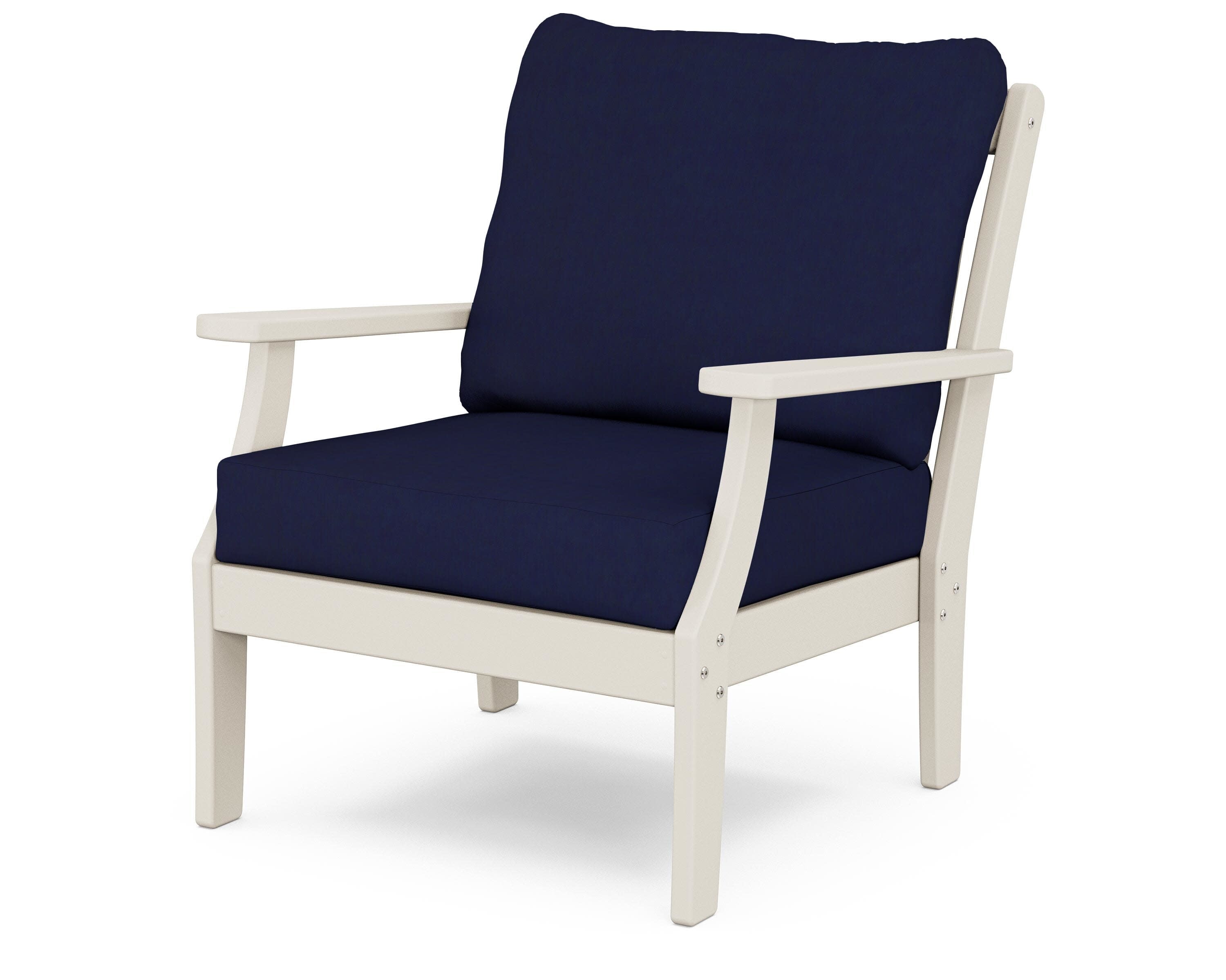 Braxton Deep Seating Chair in Sand / Navy