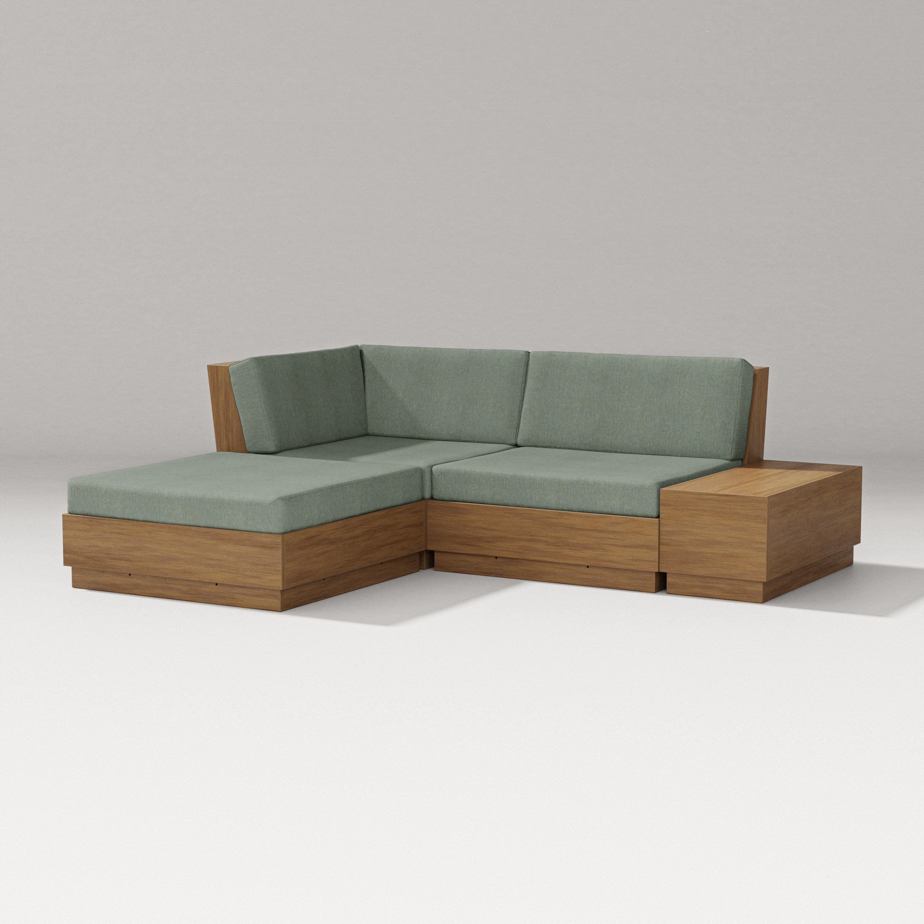 Elevate Loveseat Sectional with Chaise in Natural / Cast Sage