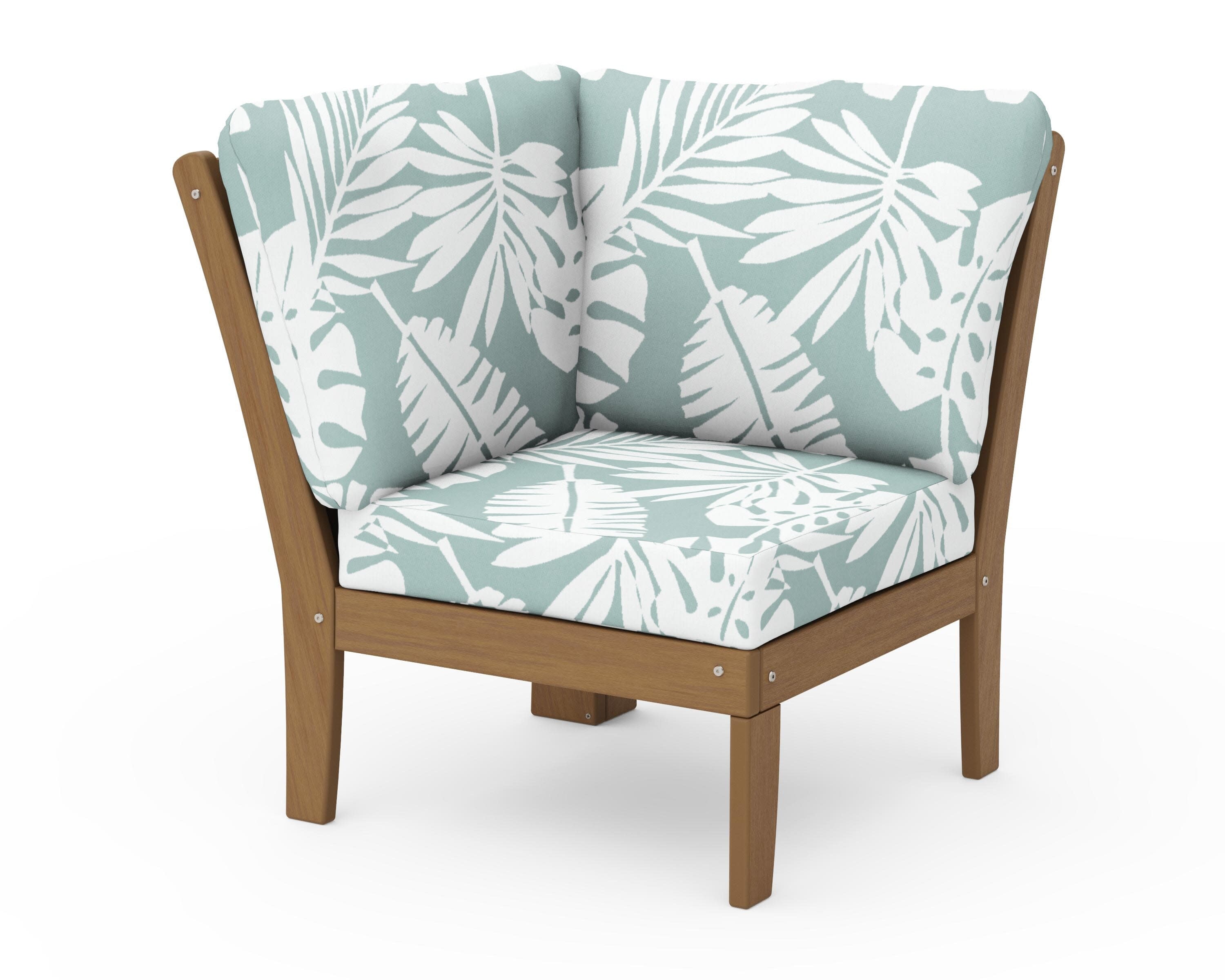Braxton Modular Corner Chair in Natural / Leaf Glacier Spa
