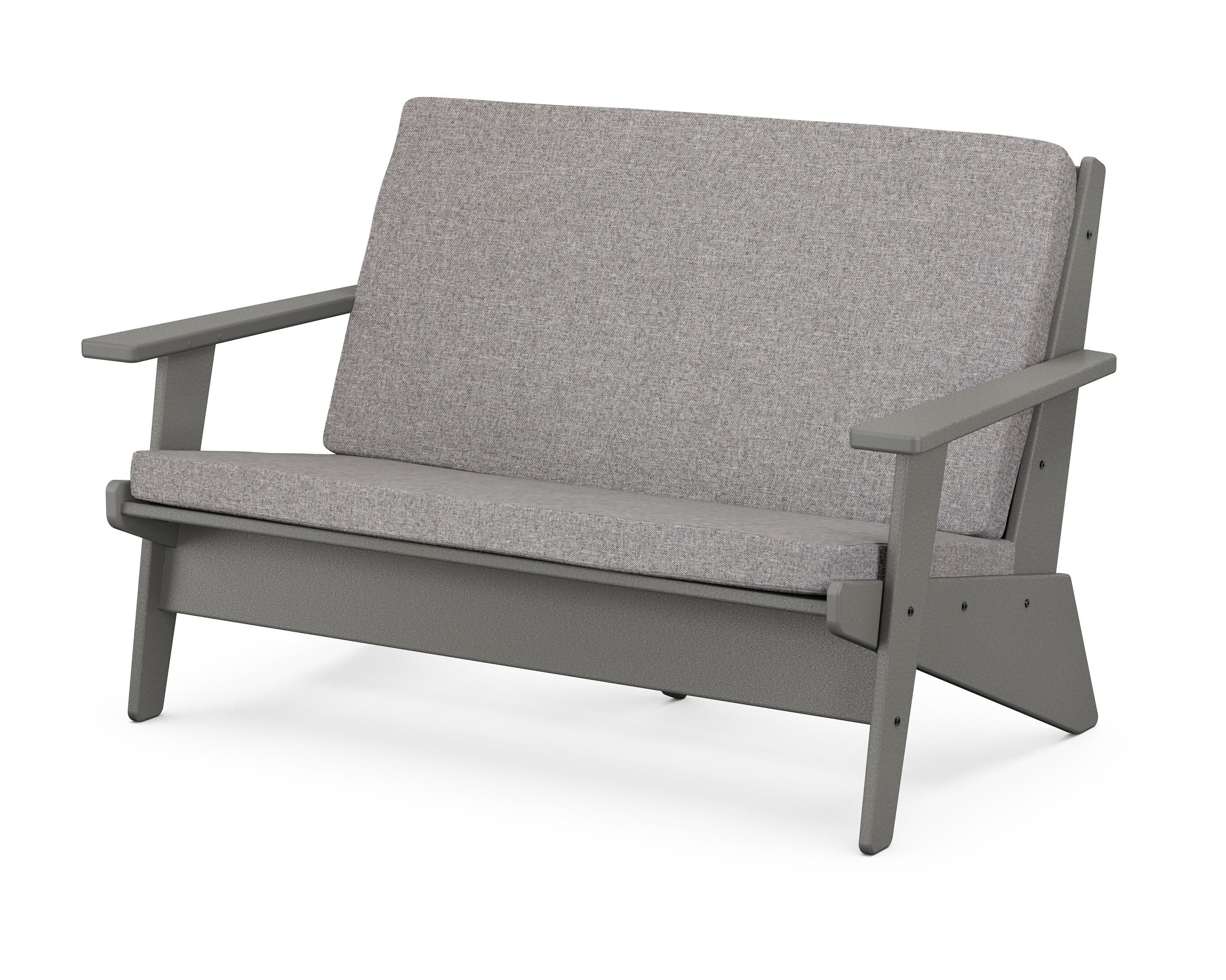 Riviera Modern Lounge Loveseat in Slate Grey / Grey Mist