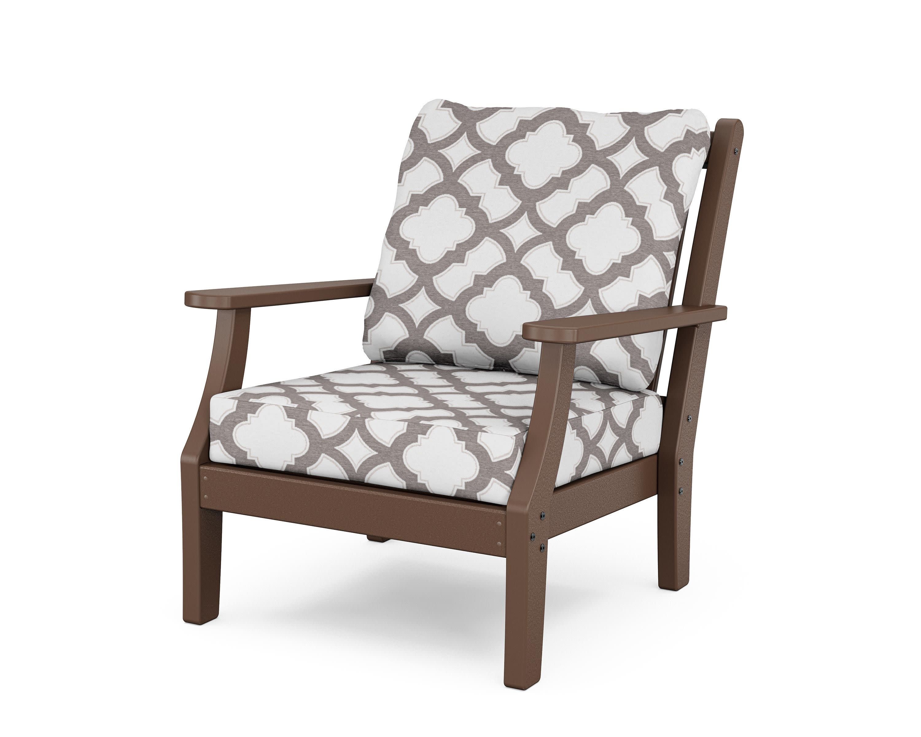 Wovendale Deep Seating Chair in Mahogany / Trellis Grey Mist