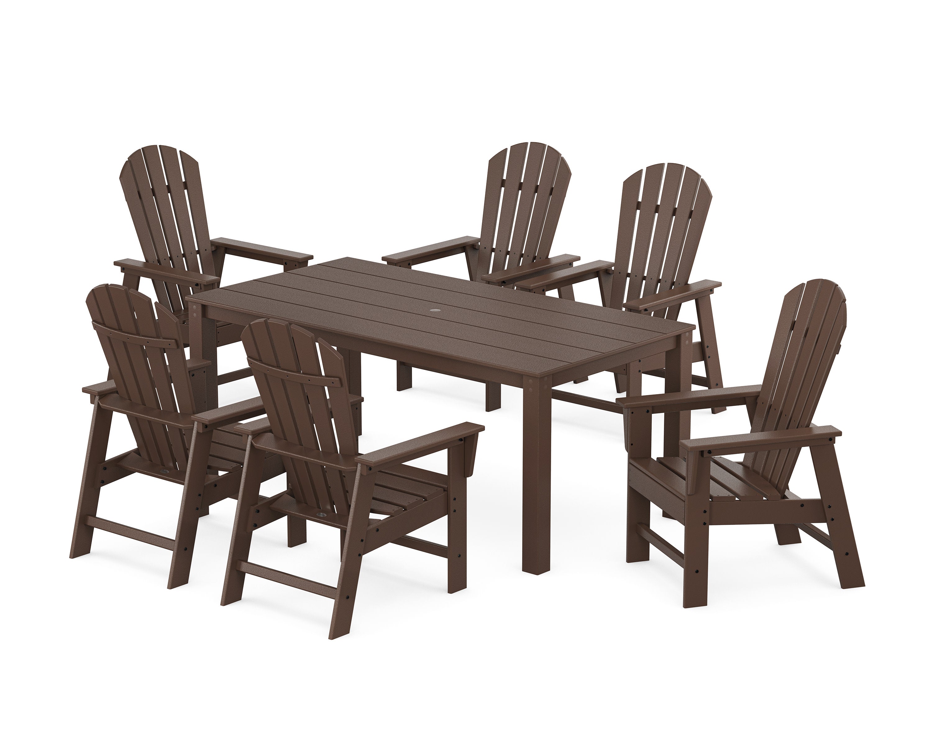 South Beach 7-Piece Parsons Dining Set in Mahogany