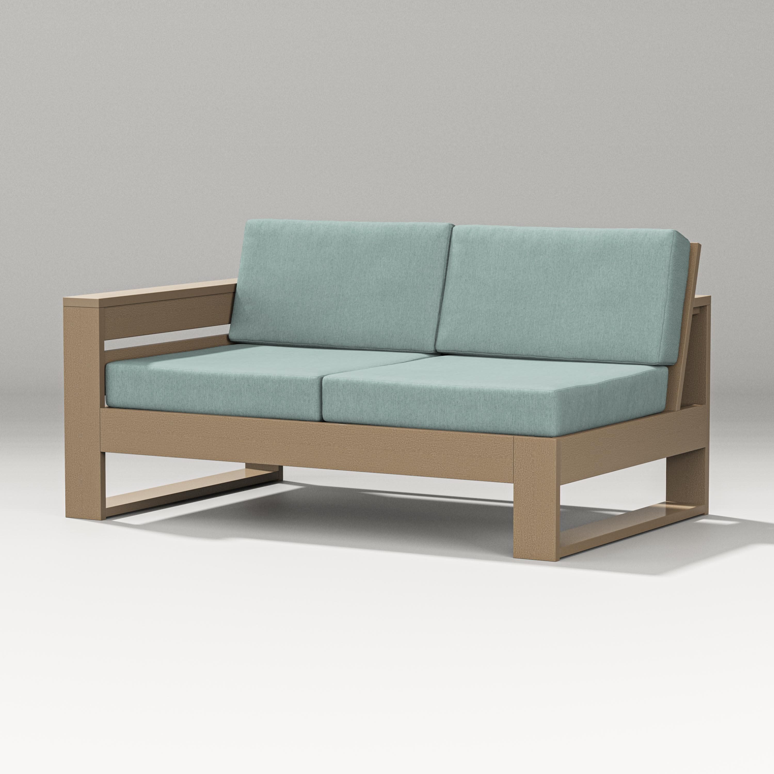 Latitude Modular Left Arm Loveseat in Vintage Sahara / Glacier Spa