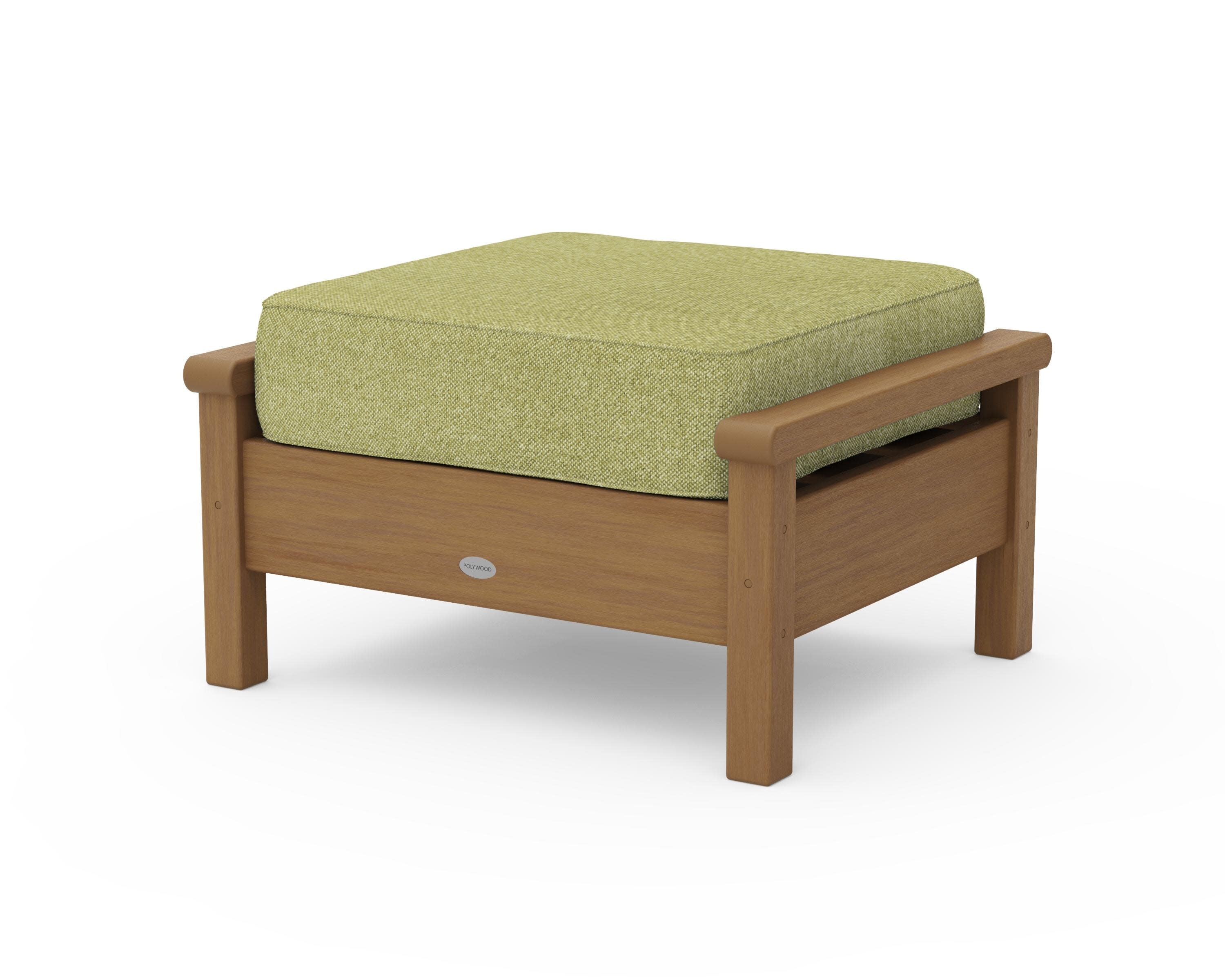 Harbour Deep Seating Ottoman in Natural / Chartreuse Boucle