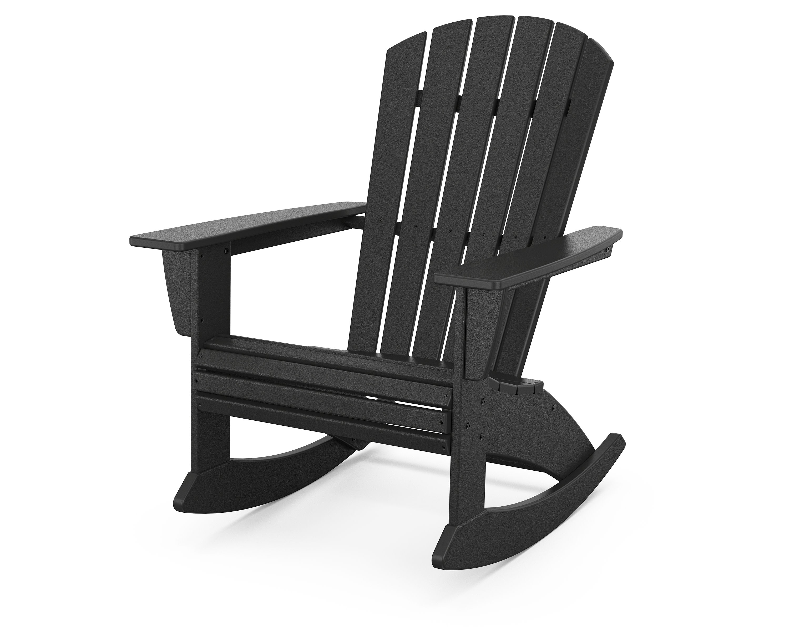 Nautical Curveback Adirondack Rocking Chair in Black