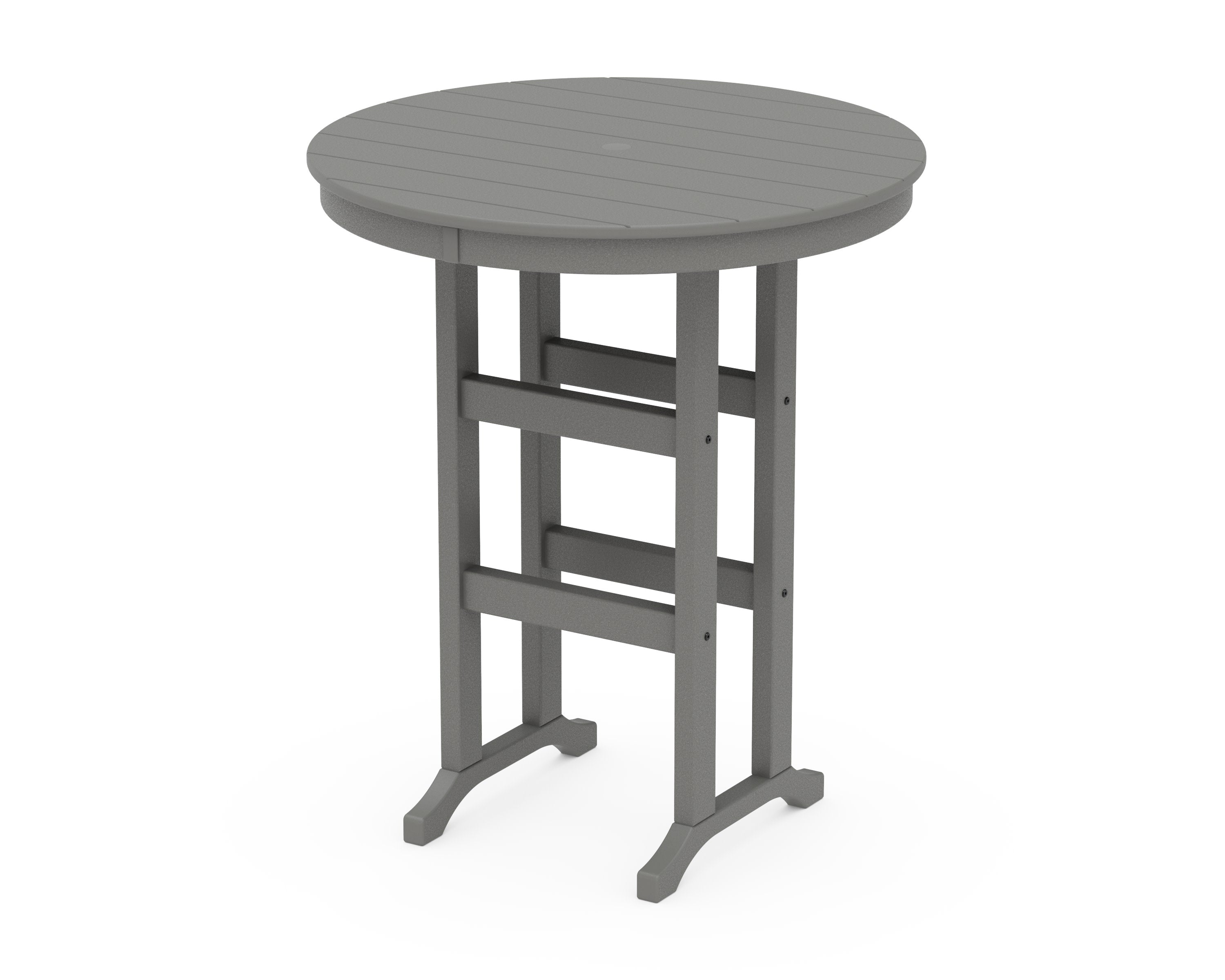 36" Round Farmhouse Bar Table in Slate Grey