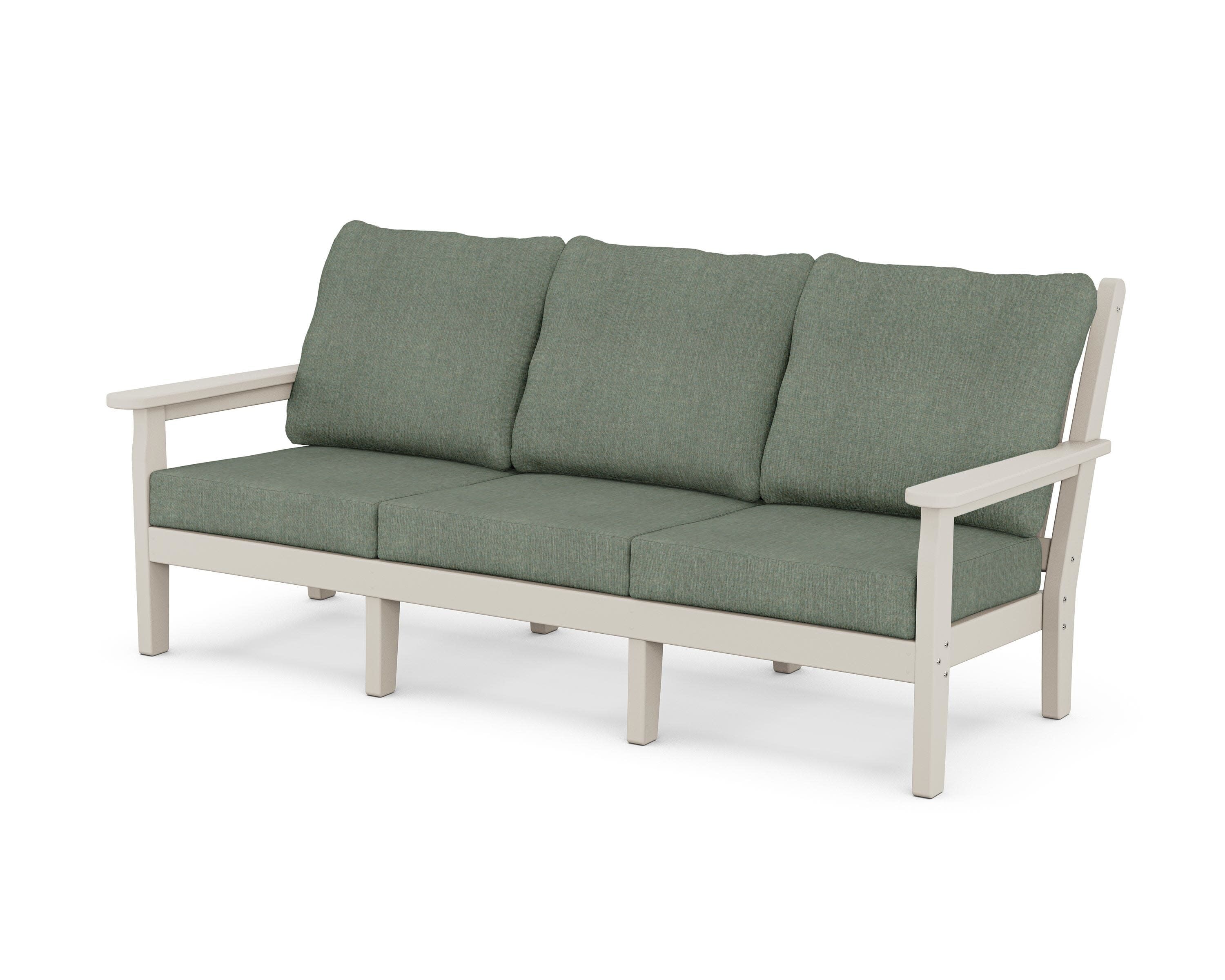 Chippendale Deep Seating Sofa in Sand / Cast Sage
