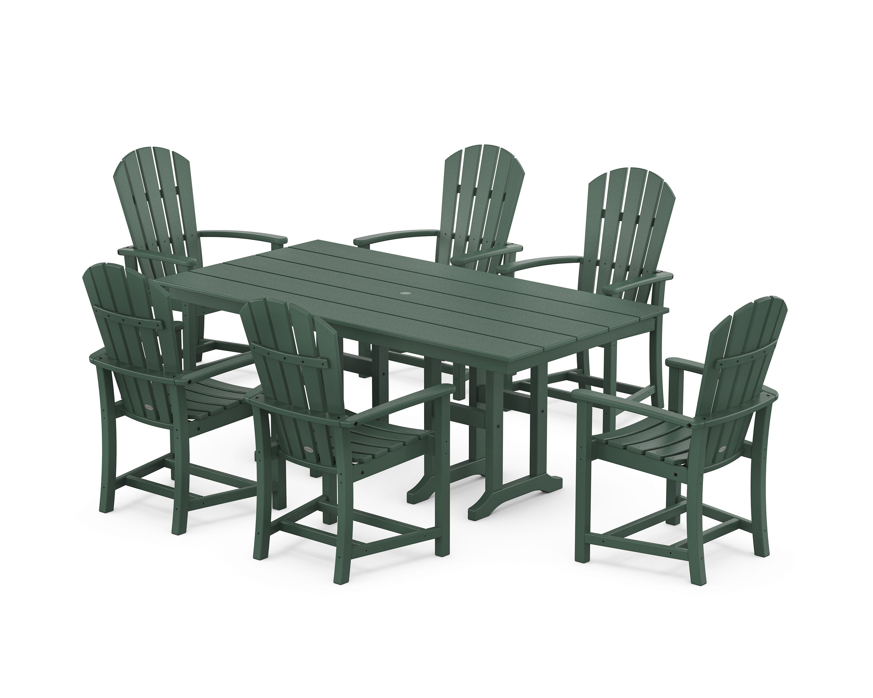 Palm Coast 7-Piece Farmhouse Dining Set in Green