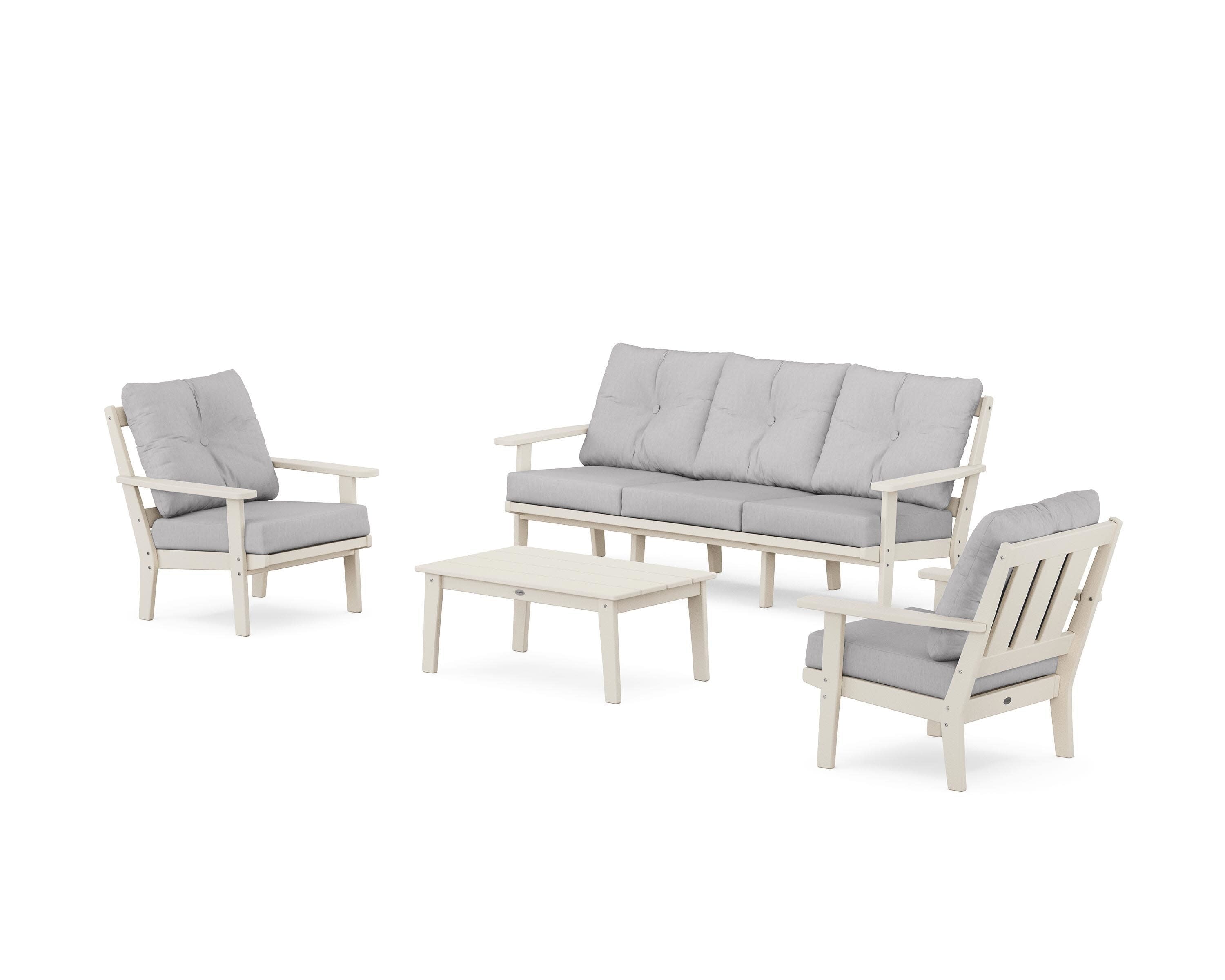 Oxford 4-Piece Deep Seating Set with Sofa in Sand / Granite