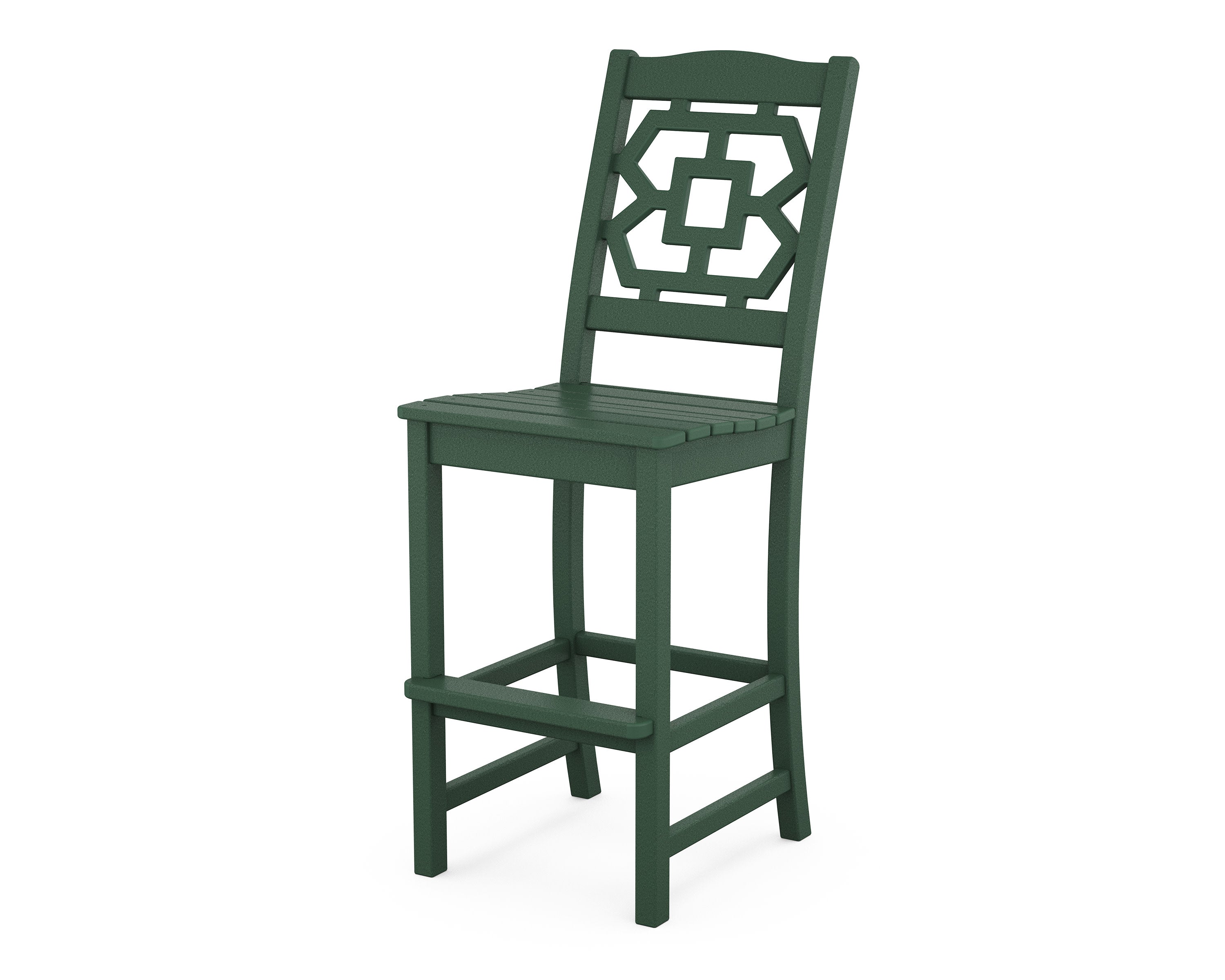 Chinoiserie Bar Side Chair in Green
