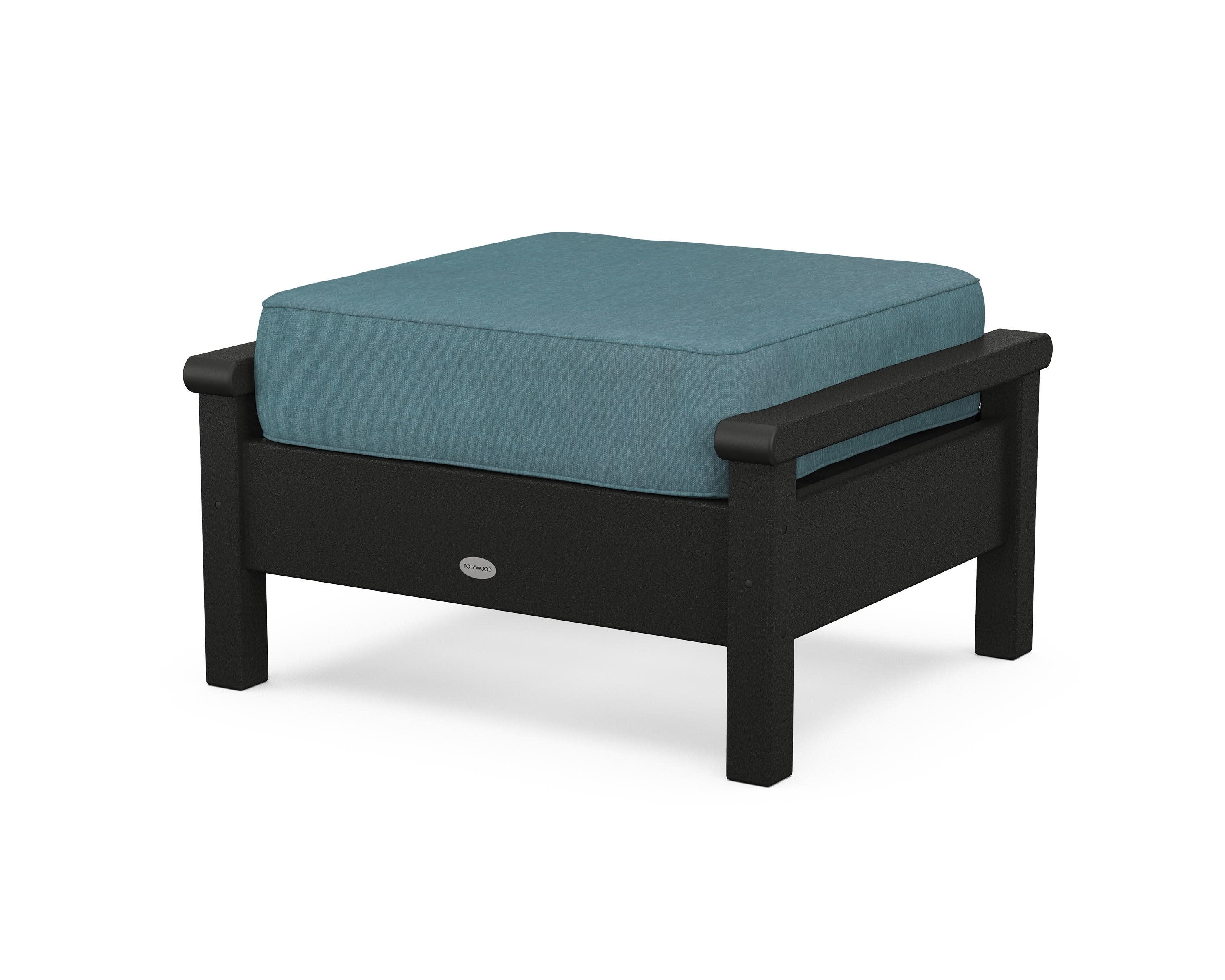 Harbour Deep Seating Ottoman in Black / Ocean Teal