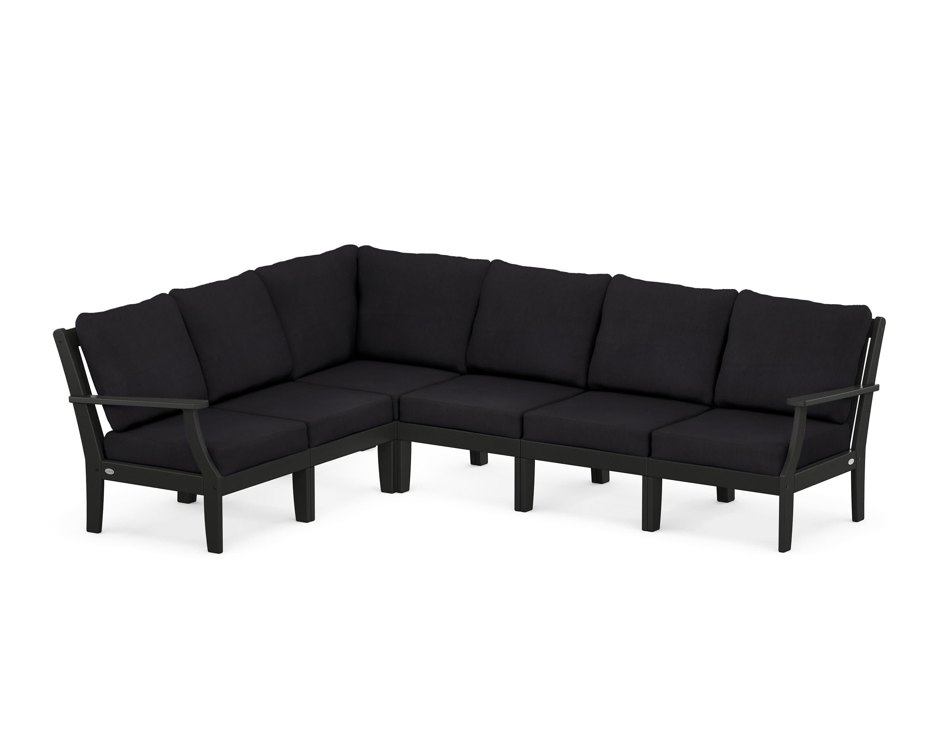 Braxton Modular 6-Piece Deep Seating Set in Black / Midnight Linen