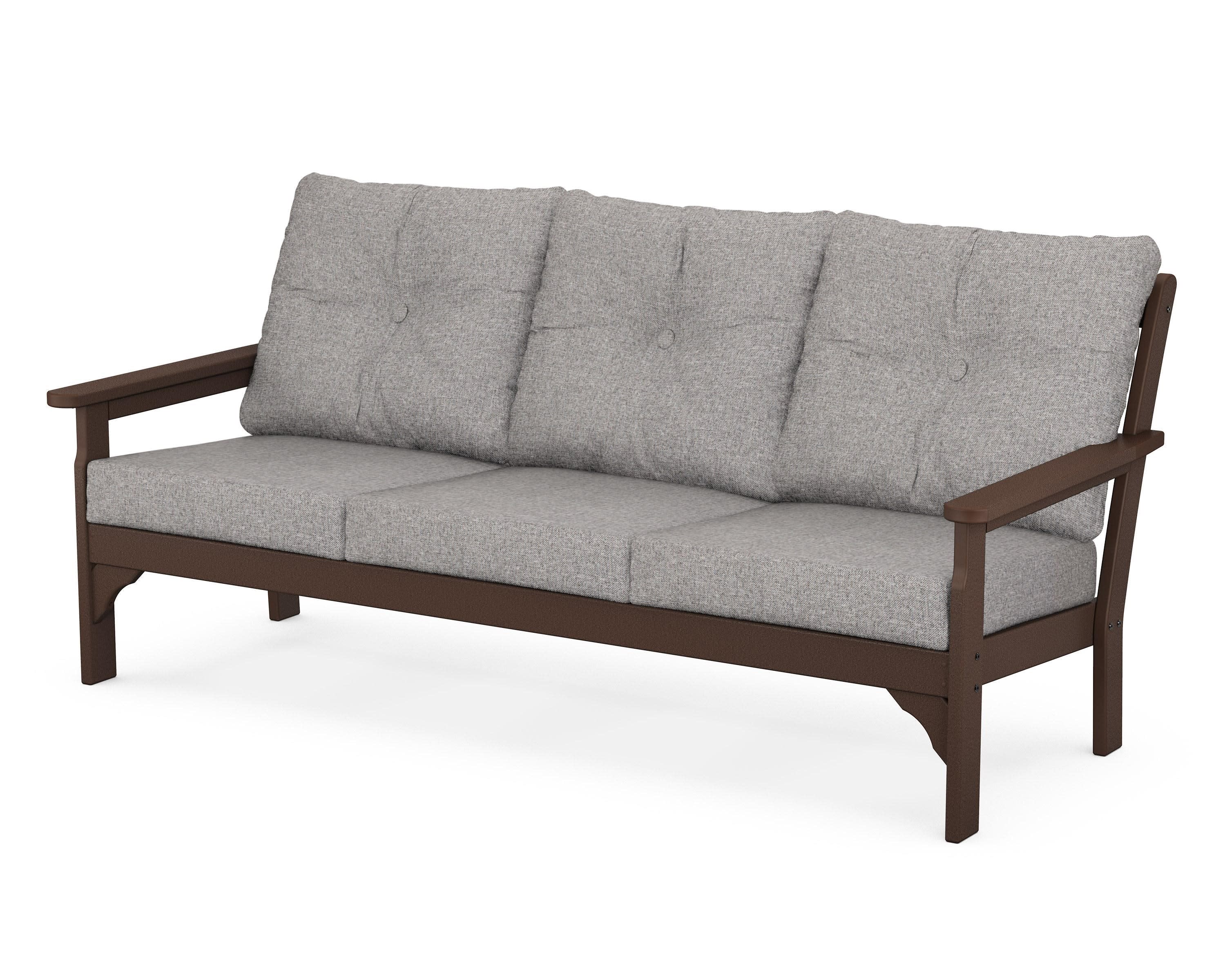 Vineyard Deep Seating Sofa in Mahogany / Grey Mist