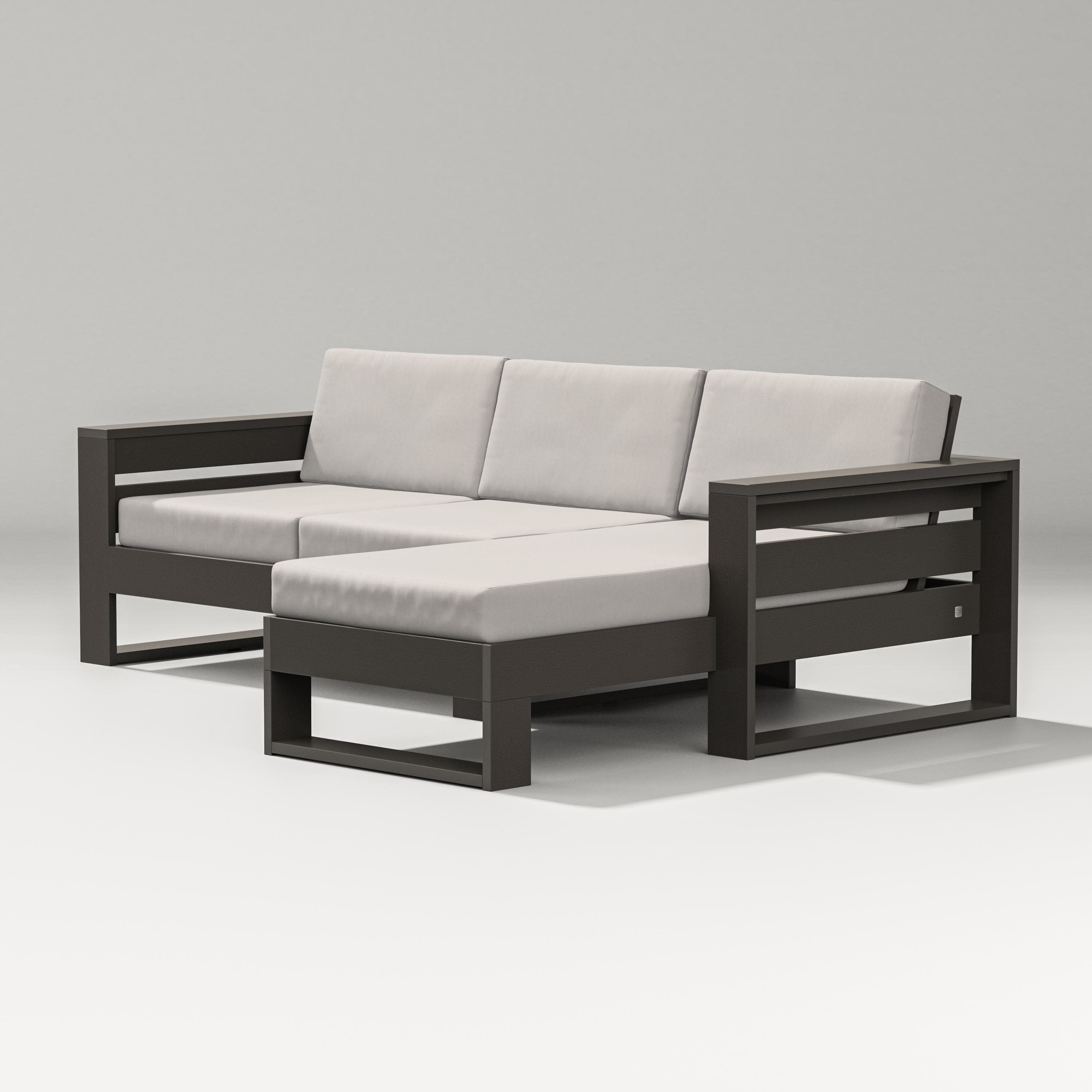 Latitude Right Chaise Sectional in Vintage Coffee / Cast Ash