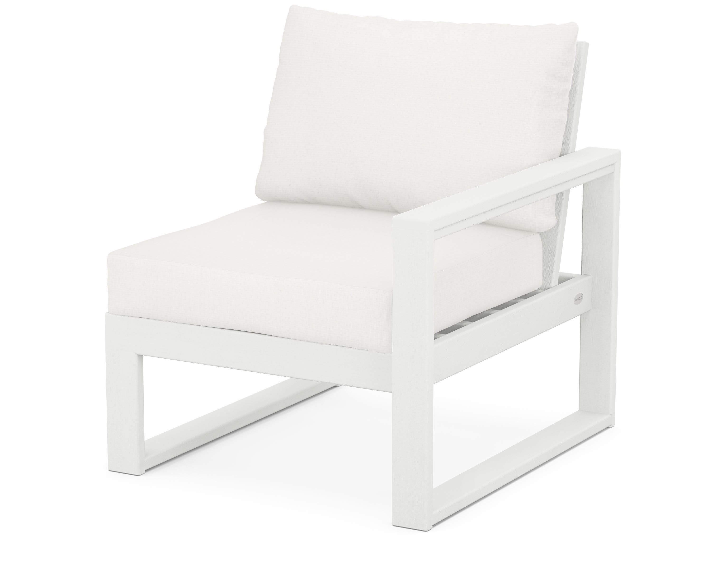 EDGE Modular Right Arm Chair in Vintage White / Natural Linen