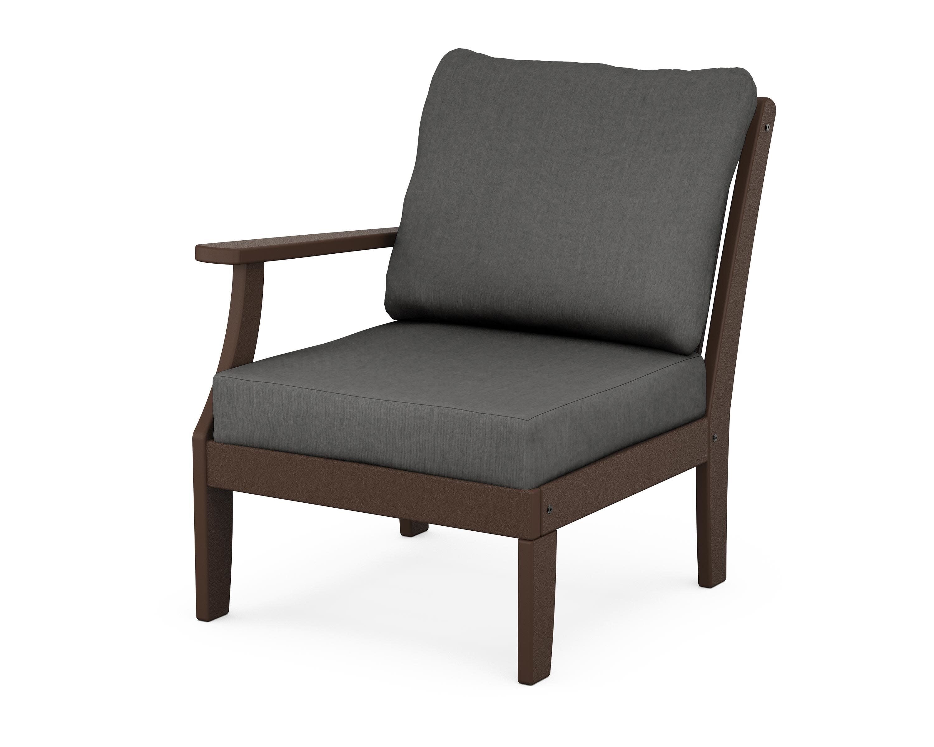 Braxton Modular Left Arm Chair in Mahogany / Spectrum Carbon