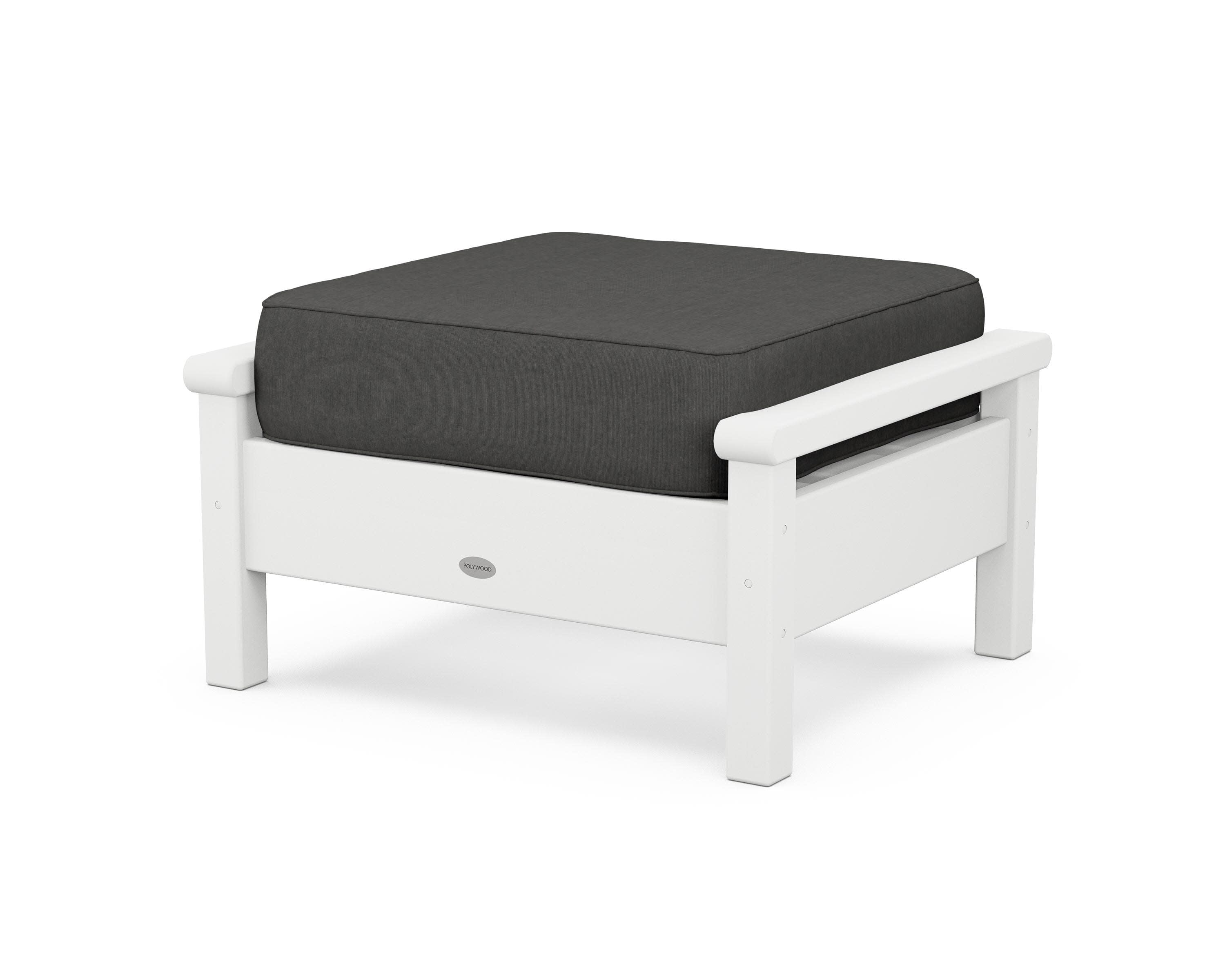 Harbour Deep Seating Ottoman in White / Spectrum Carbon