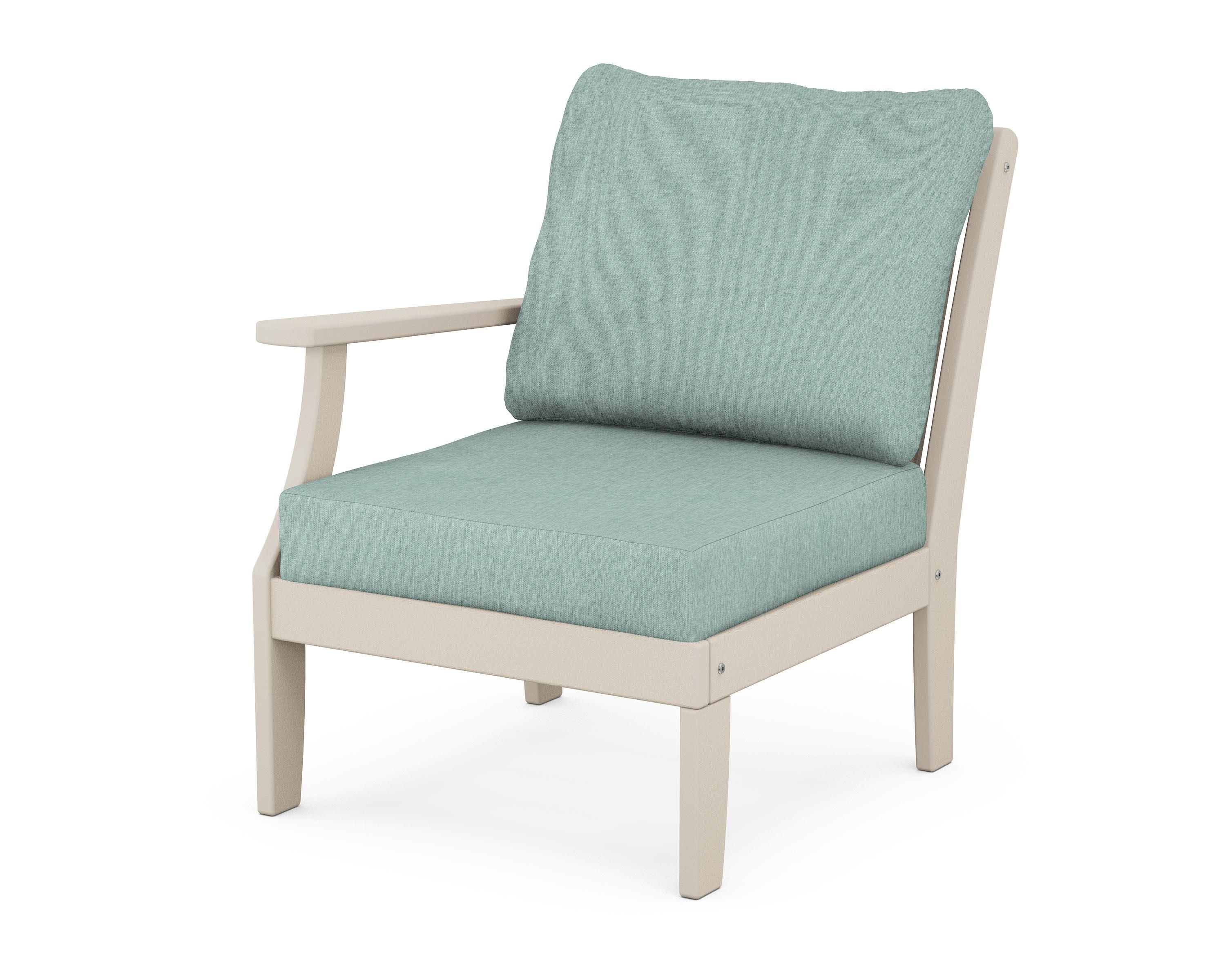 Braxton Modular Left Arm Chair in Sand / Glacier Spa