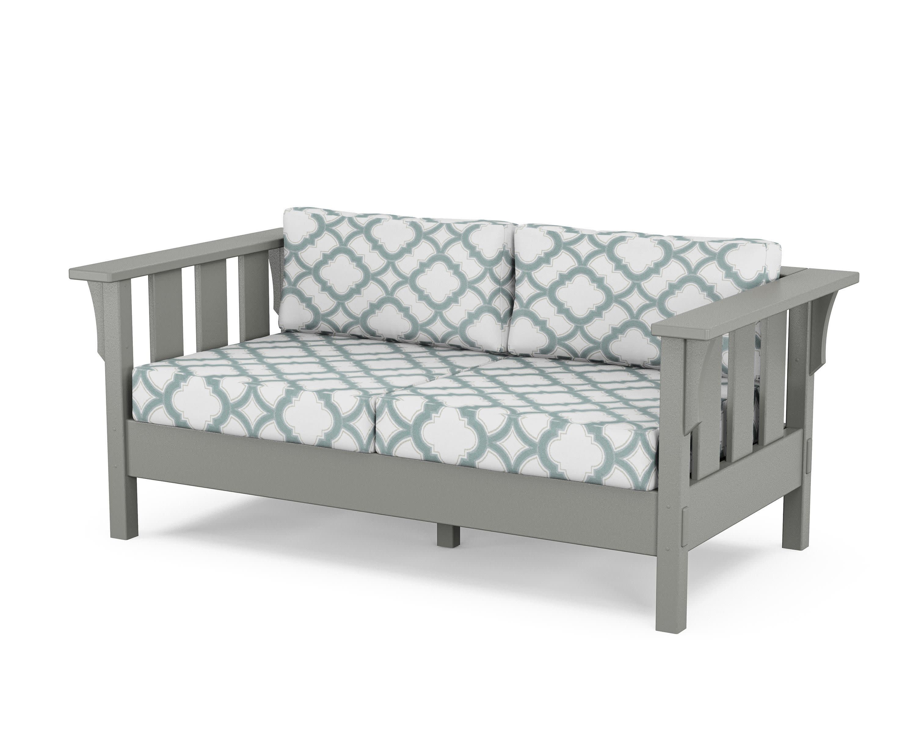 Acadia Deep Seating Loveseat in Slate Grey / Trellis Glacier Spa