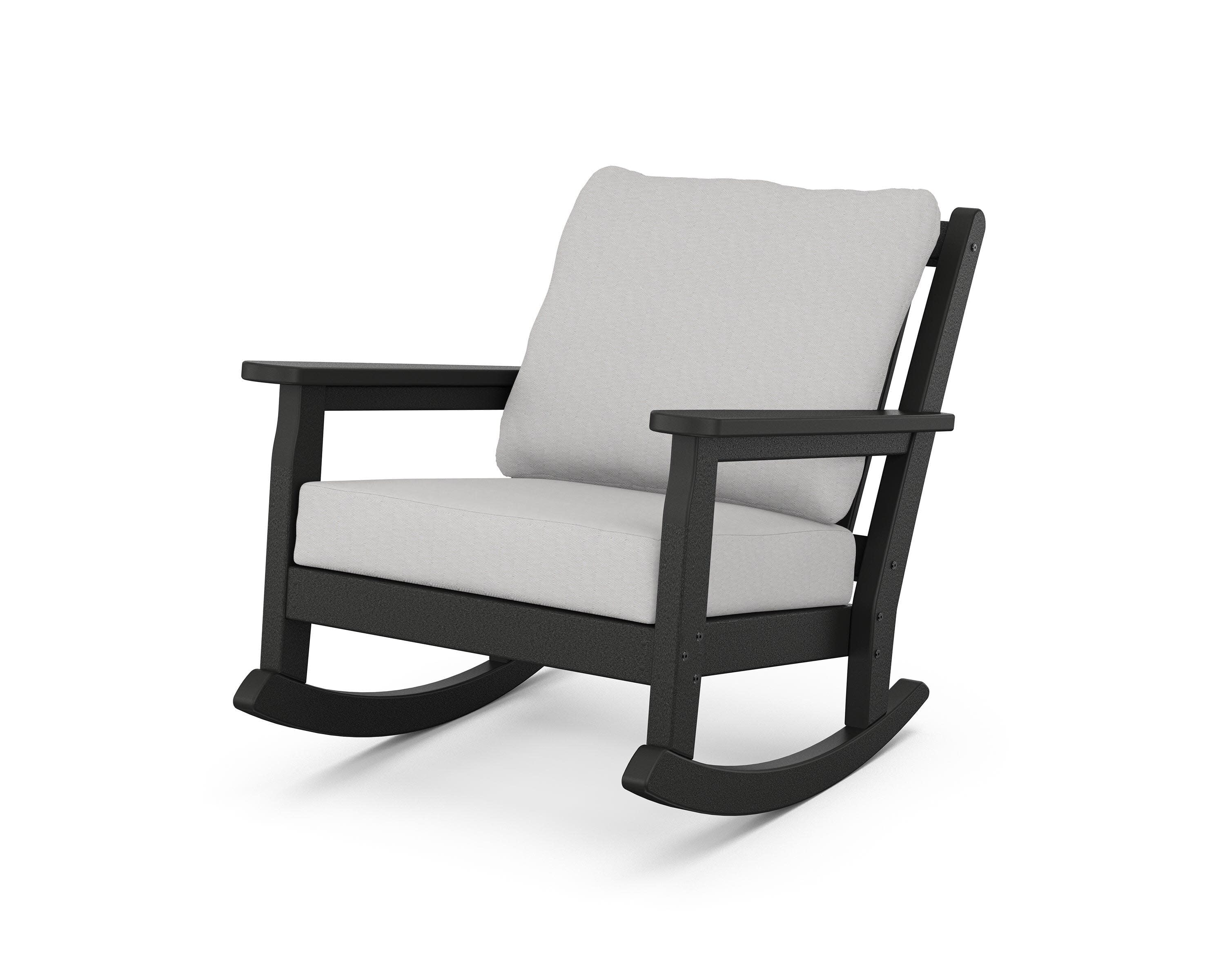 Chippendale Deep Seating Rocking Chair in Black / Diamond in the Rough