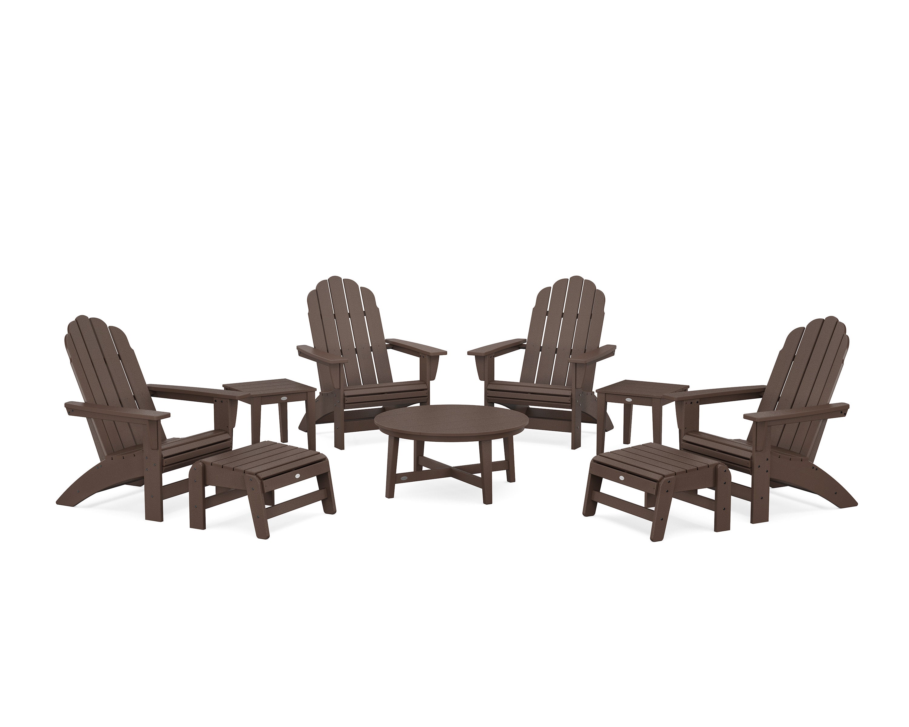 Vineyard Grand Adirondack 9-Piece Conversation Set in Mahogany