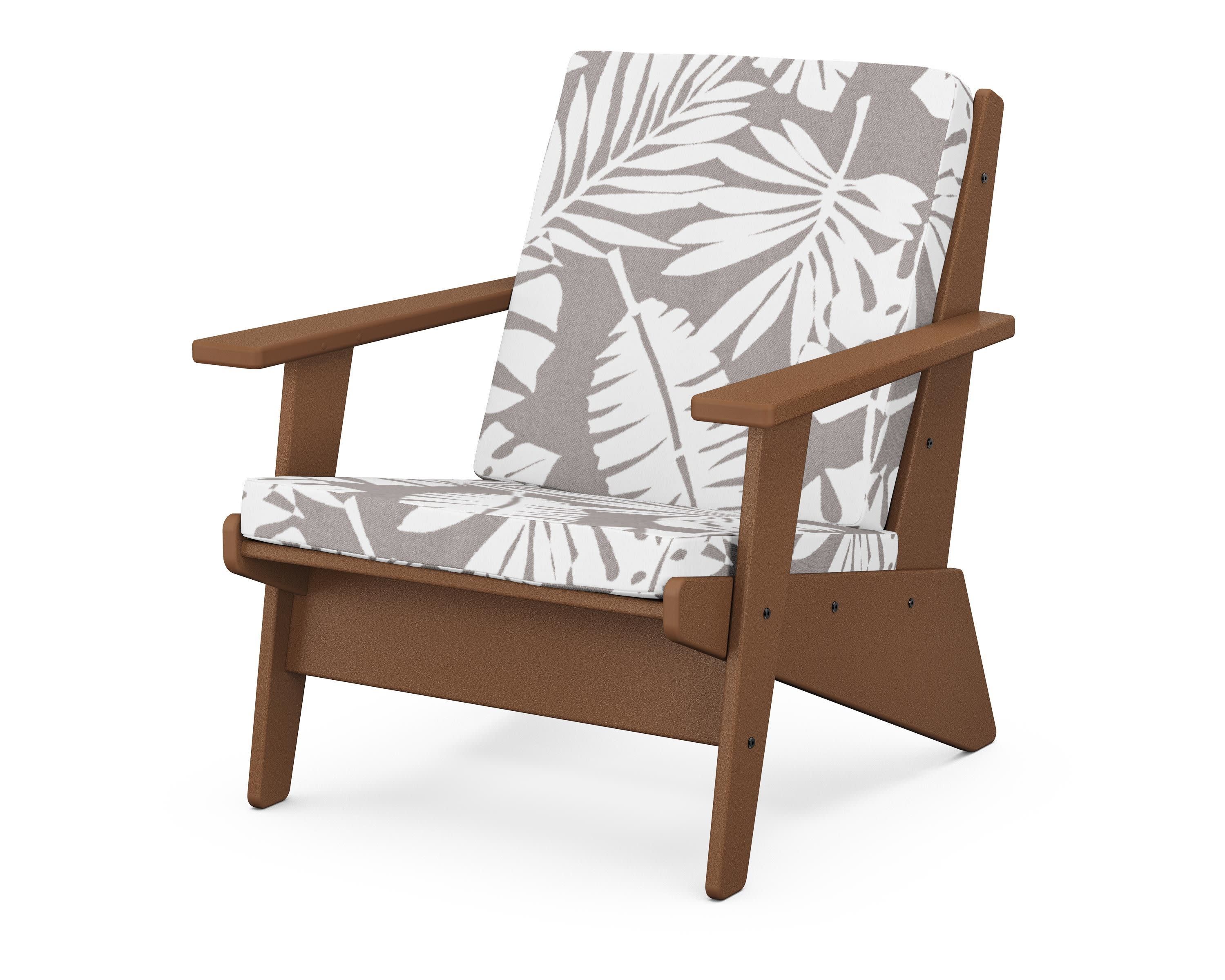 Riviera Modern Lounge Chair in Teak / Leaf Grey Mist