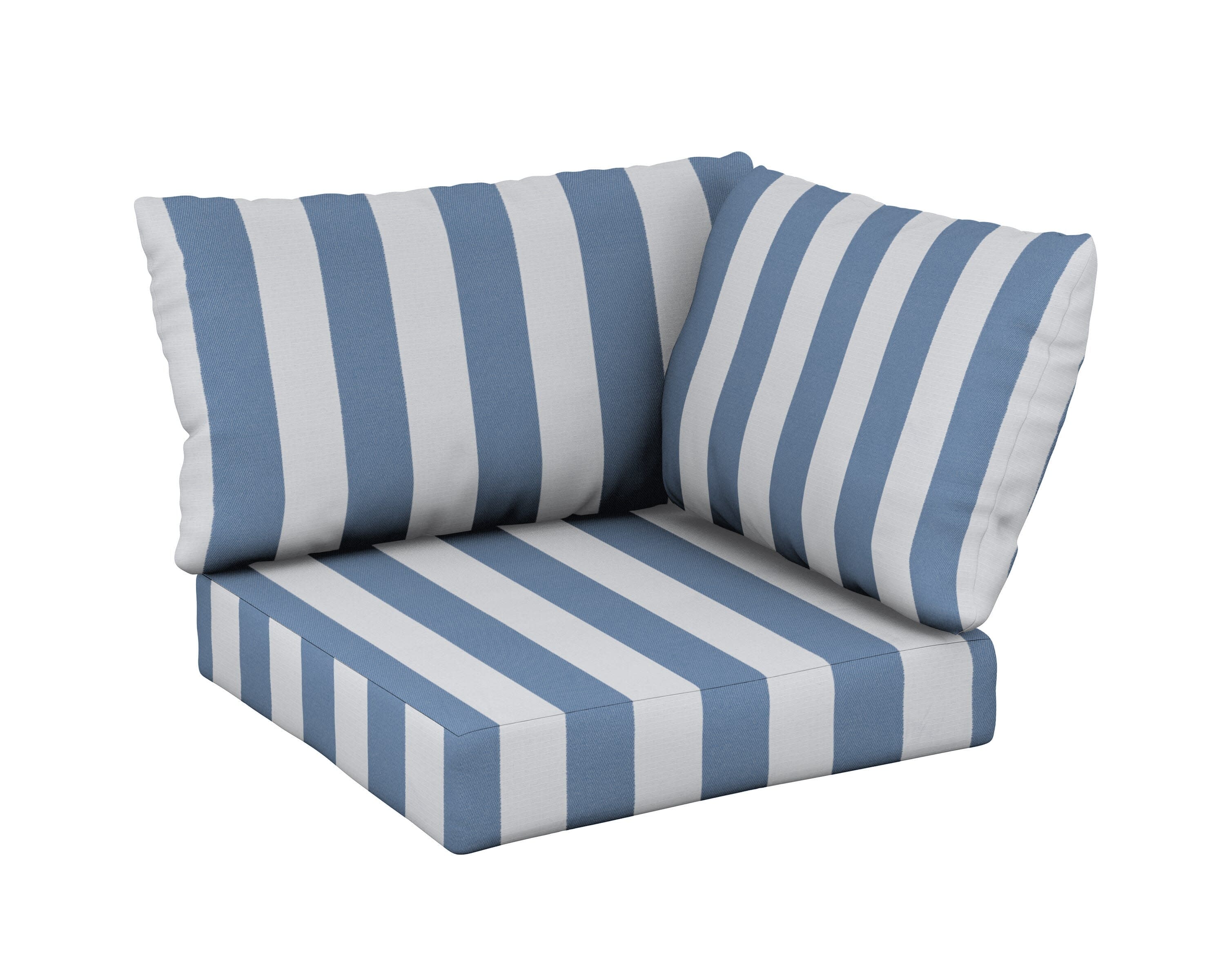 Modular Corner Cushion Set in Cabana Stripe Sky Blue