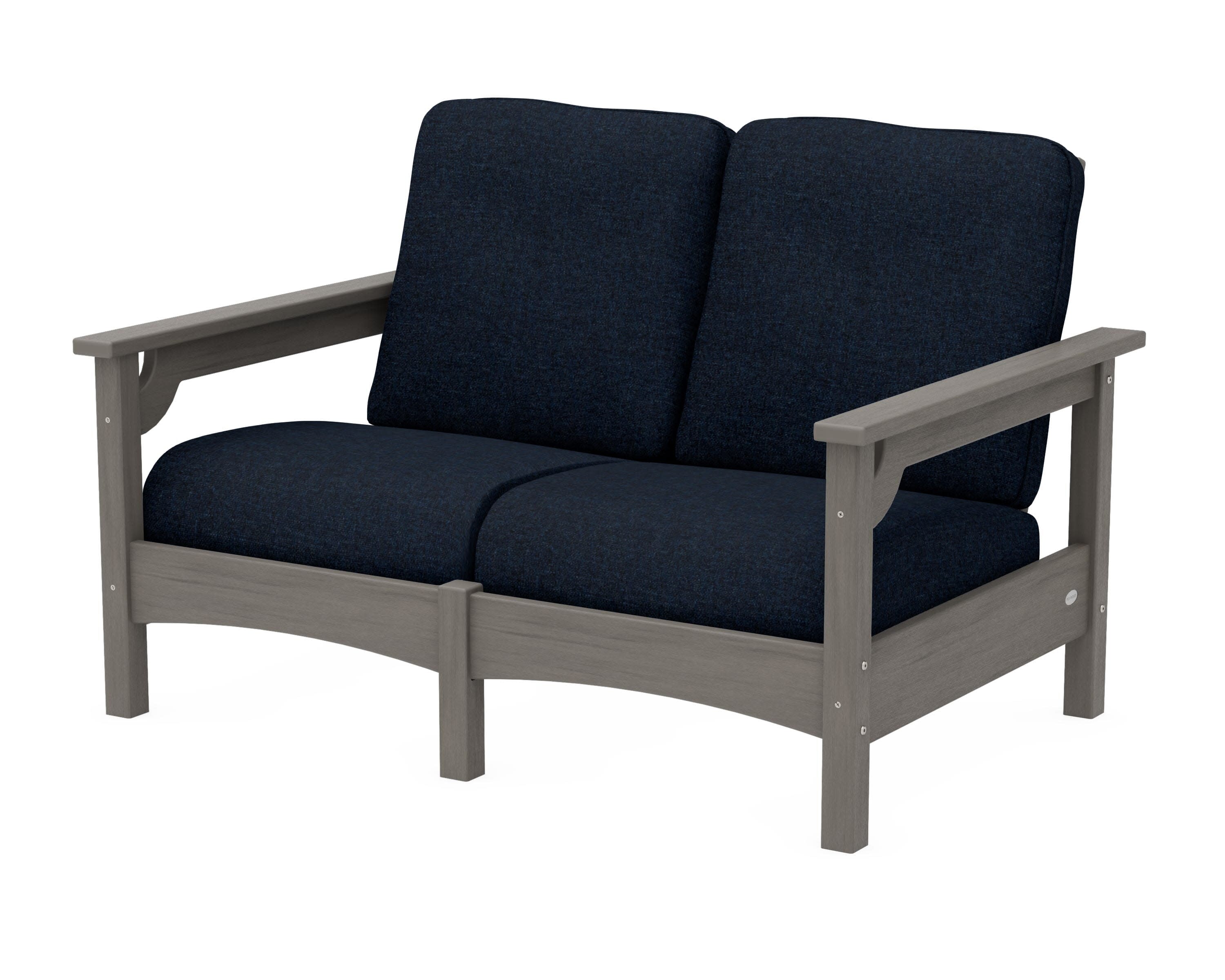 Club Loveseat in Driftwood / Marine Indigo