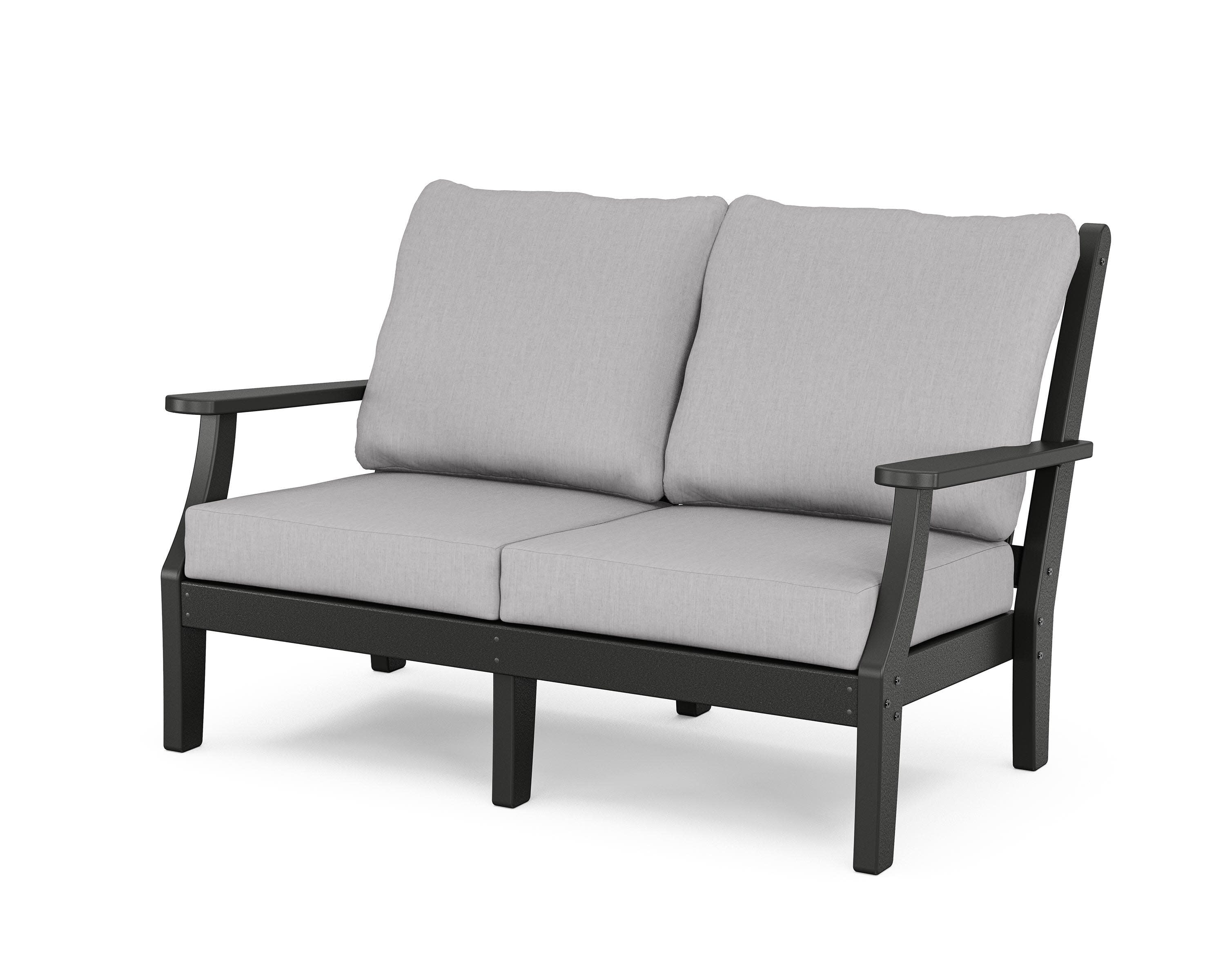 Wovendale Deep Seating Loveseat in Black / Granite