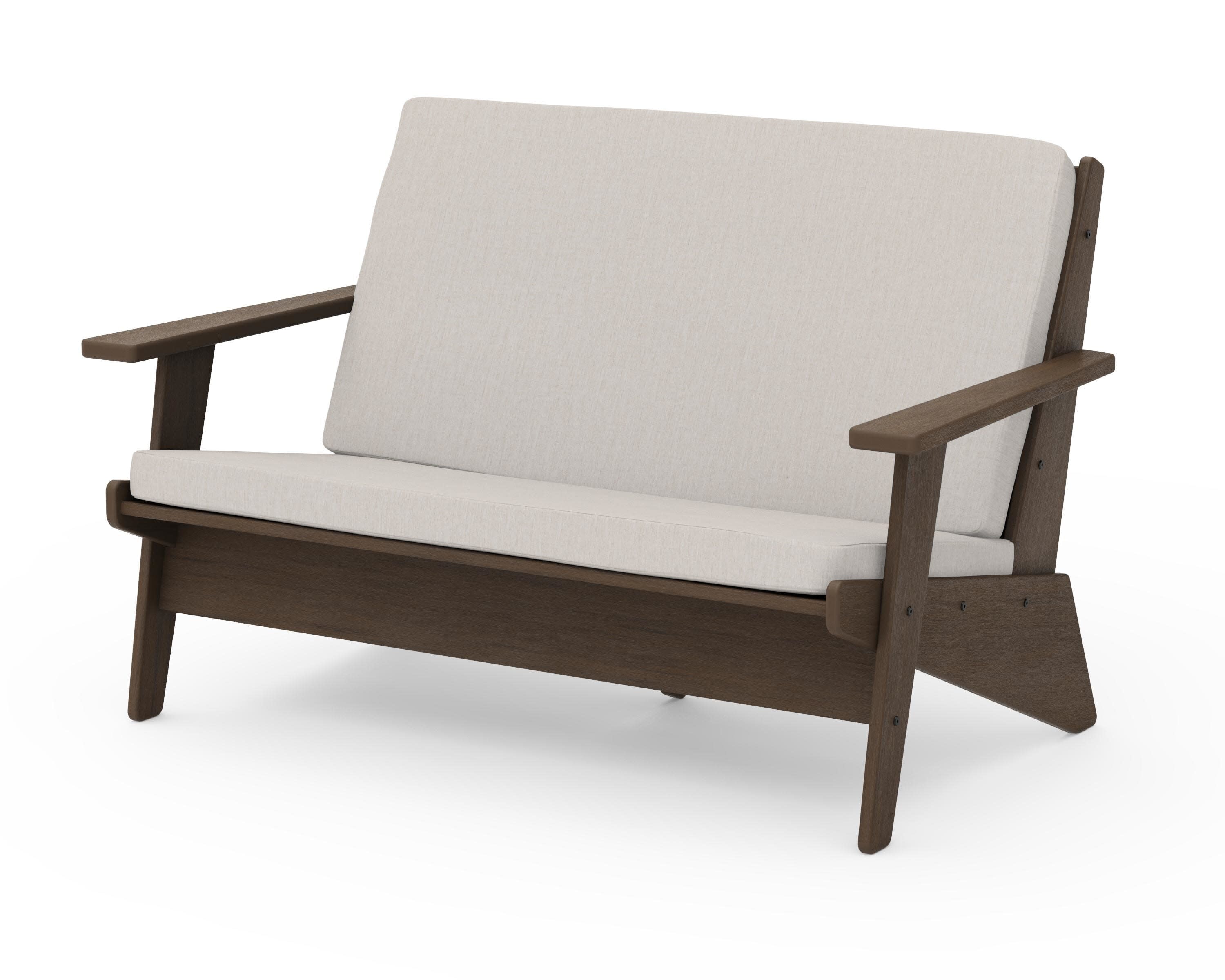 Riviera Modern Lounge Loveseat in Kona / Cast Ash