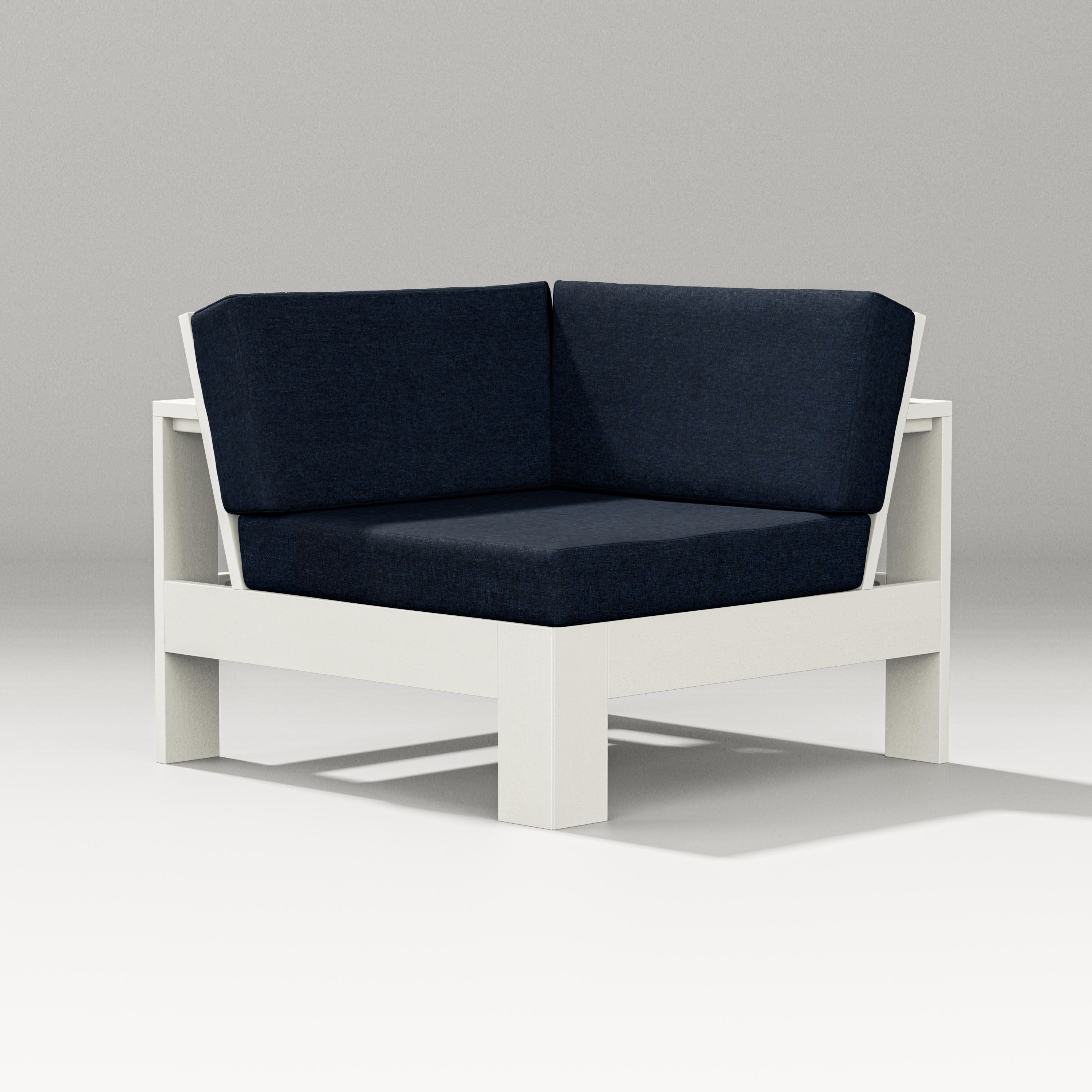 Latitude Modular Corner Chair in Vintage White / Marine Indigo