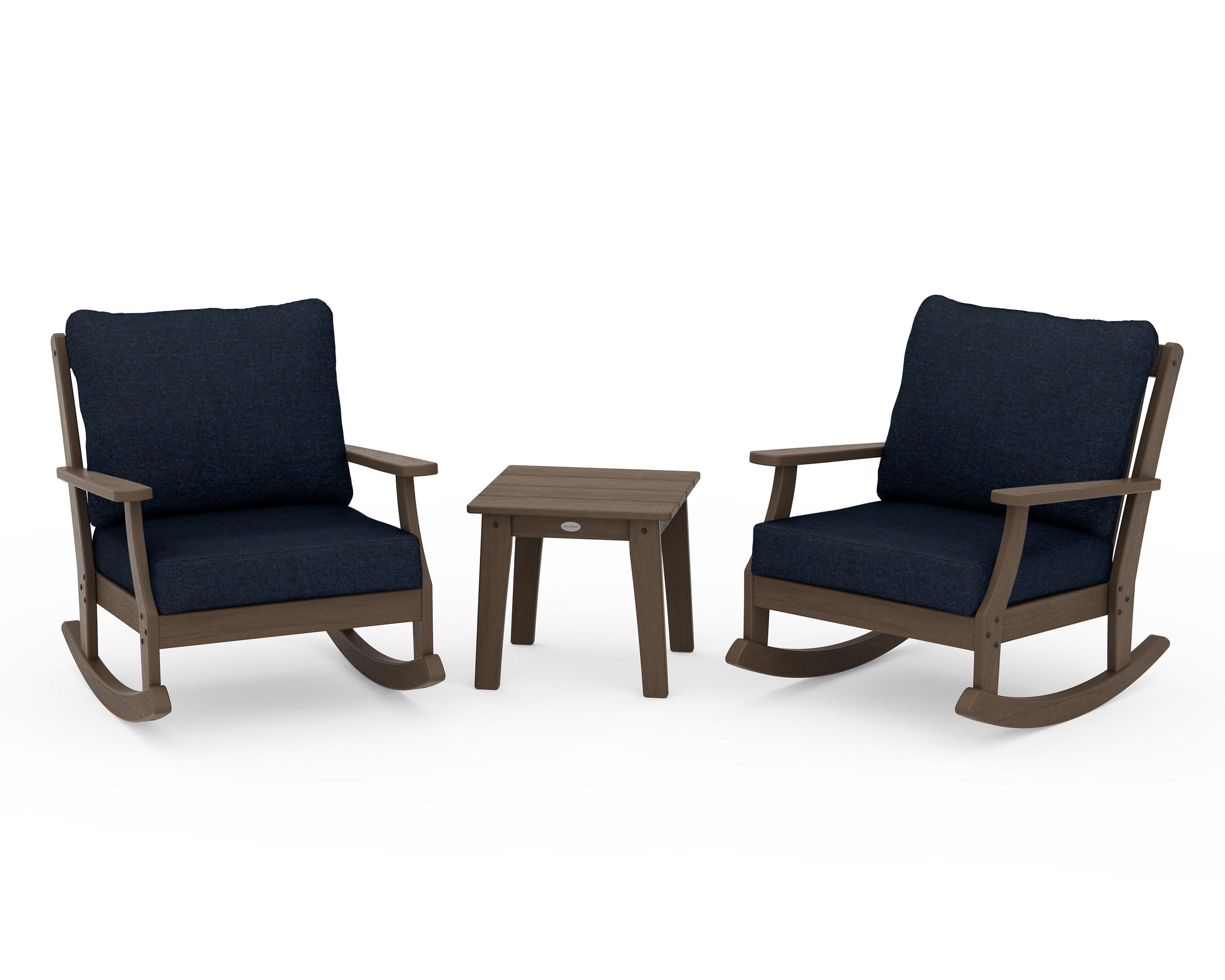Braxton 3-Piece Deep Seating Rocker Set in Kona / Marine Indigo