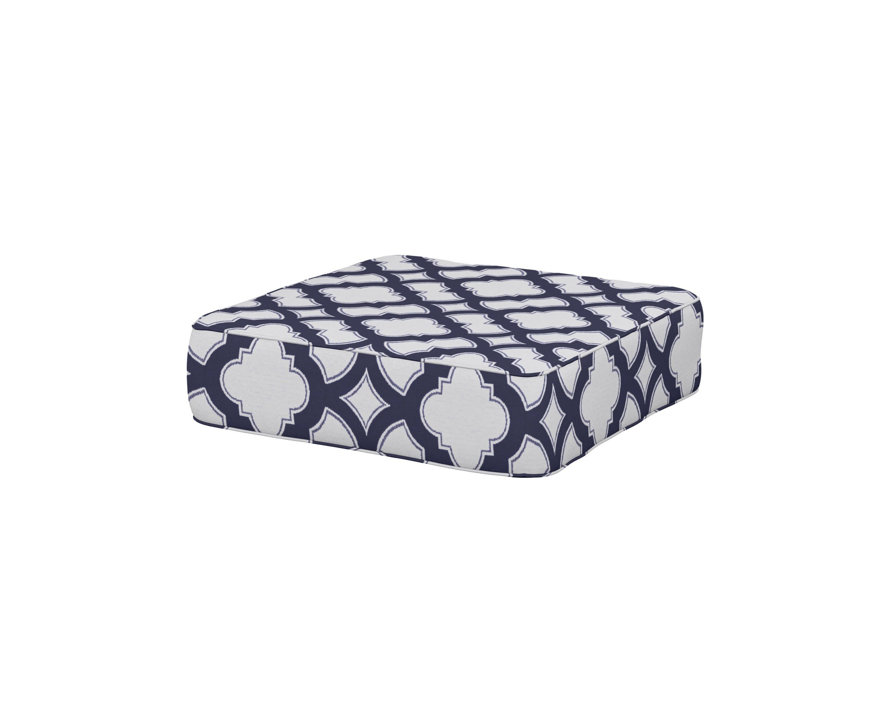 Ateeva 4000 Ottoman Cushion in Trellis Navy