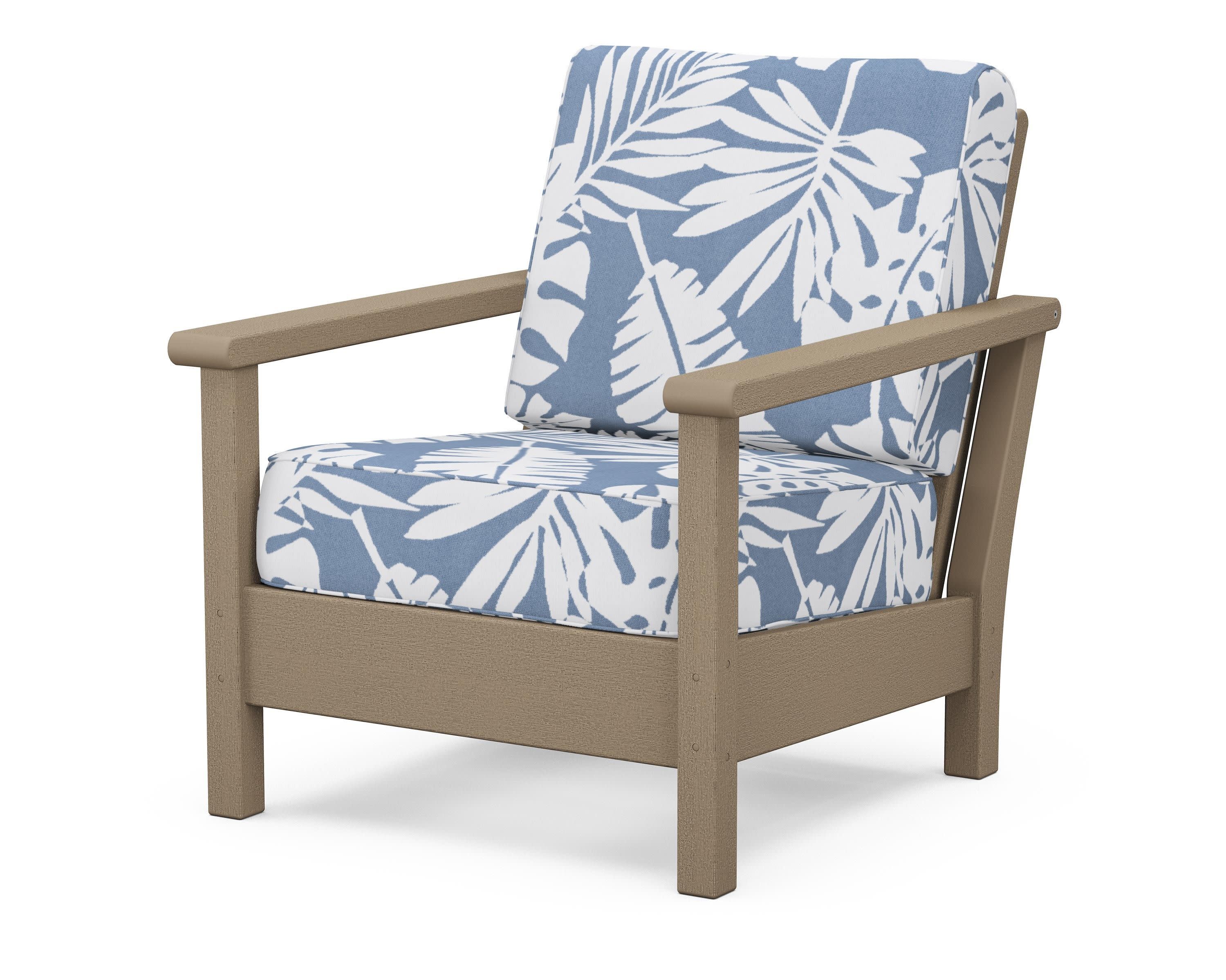 Harbour Deep Seating Chair in Vintage Sahara / Leaf Sky Blue