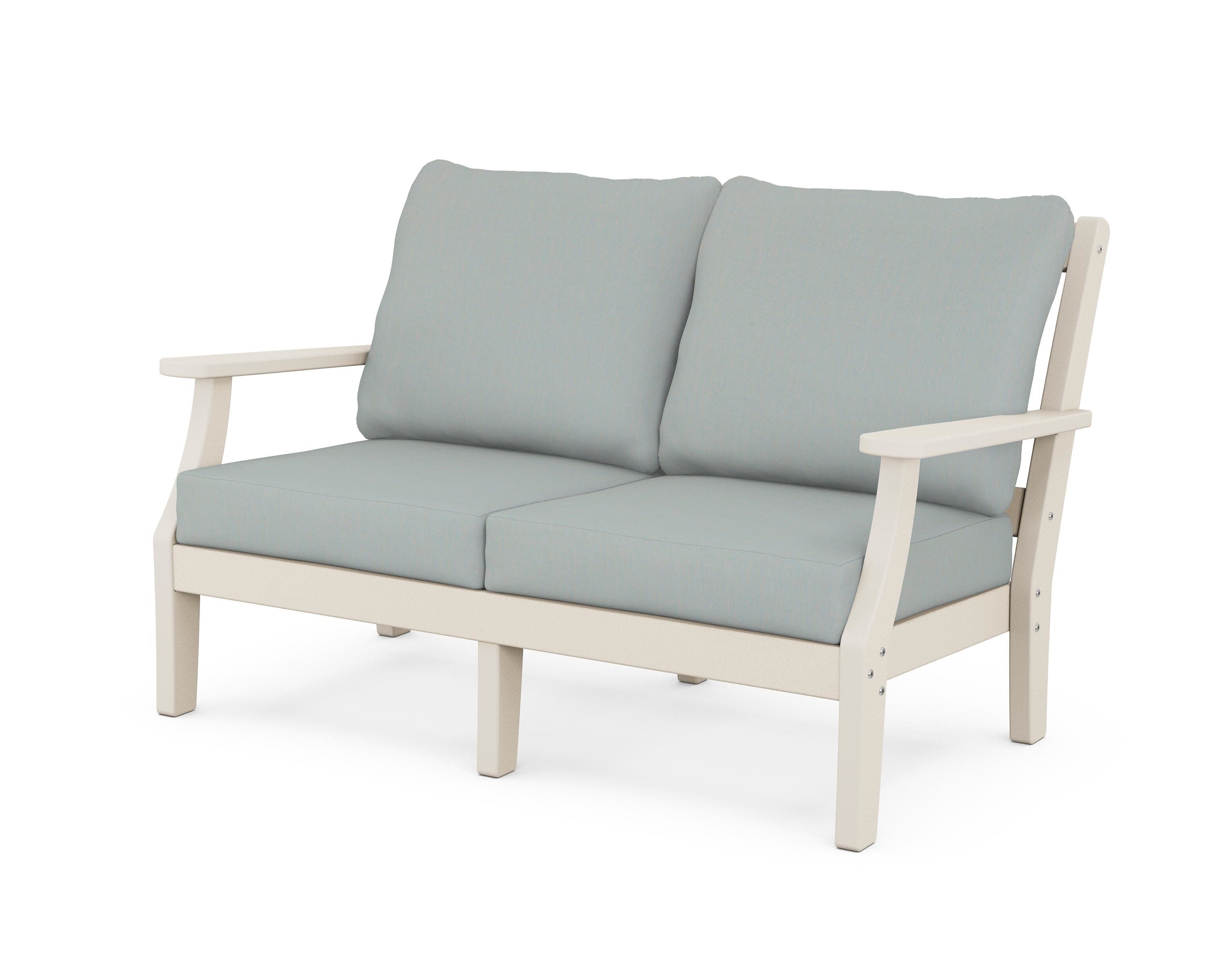 Chinoiserie Deep Seating Loveseat in Sand / Spa