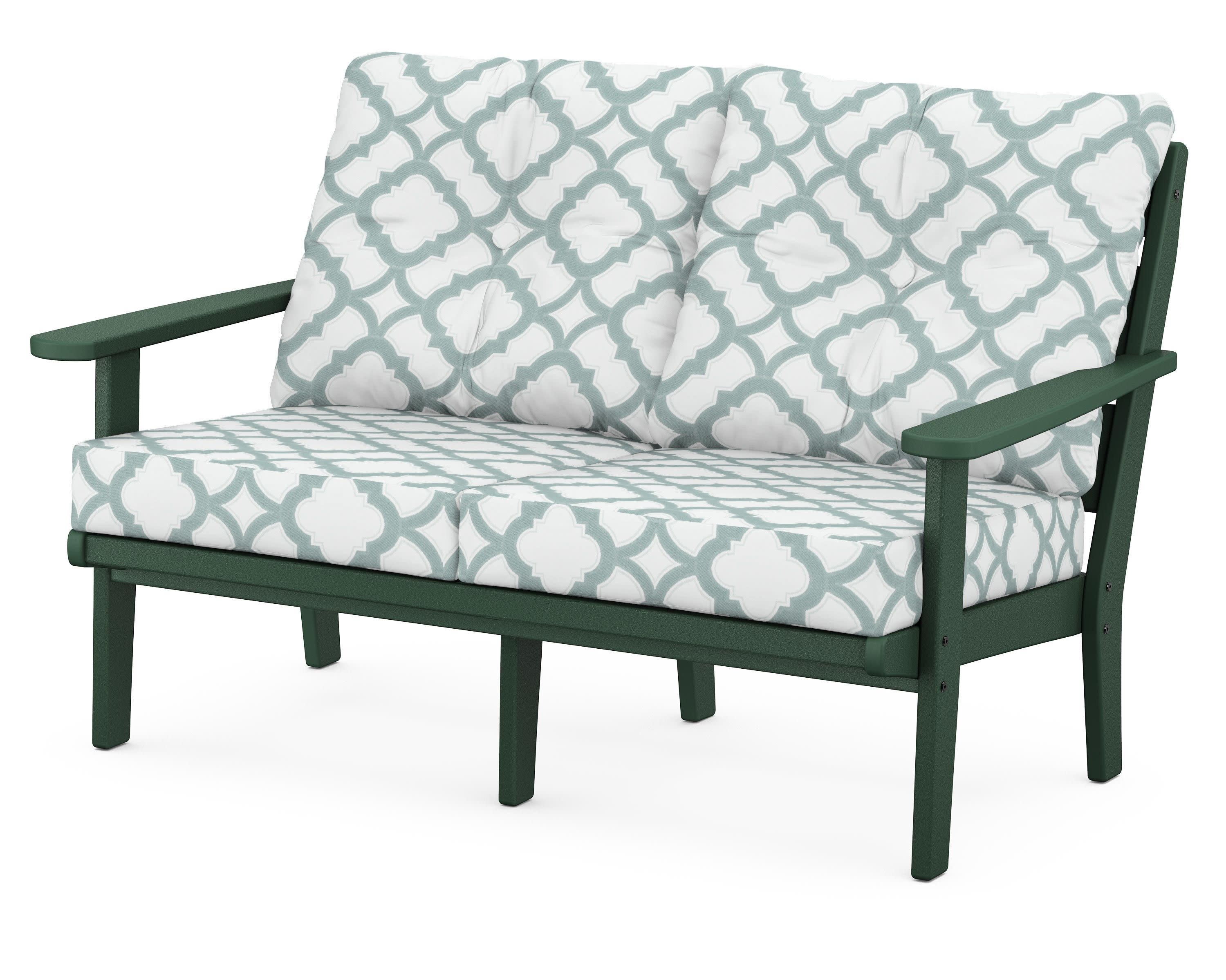 Lakeside Deep Seating Loveseat in Green / Trellis Glacier Spa