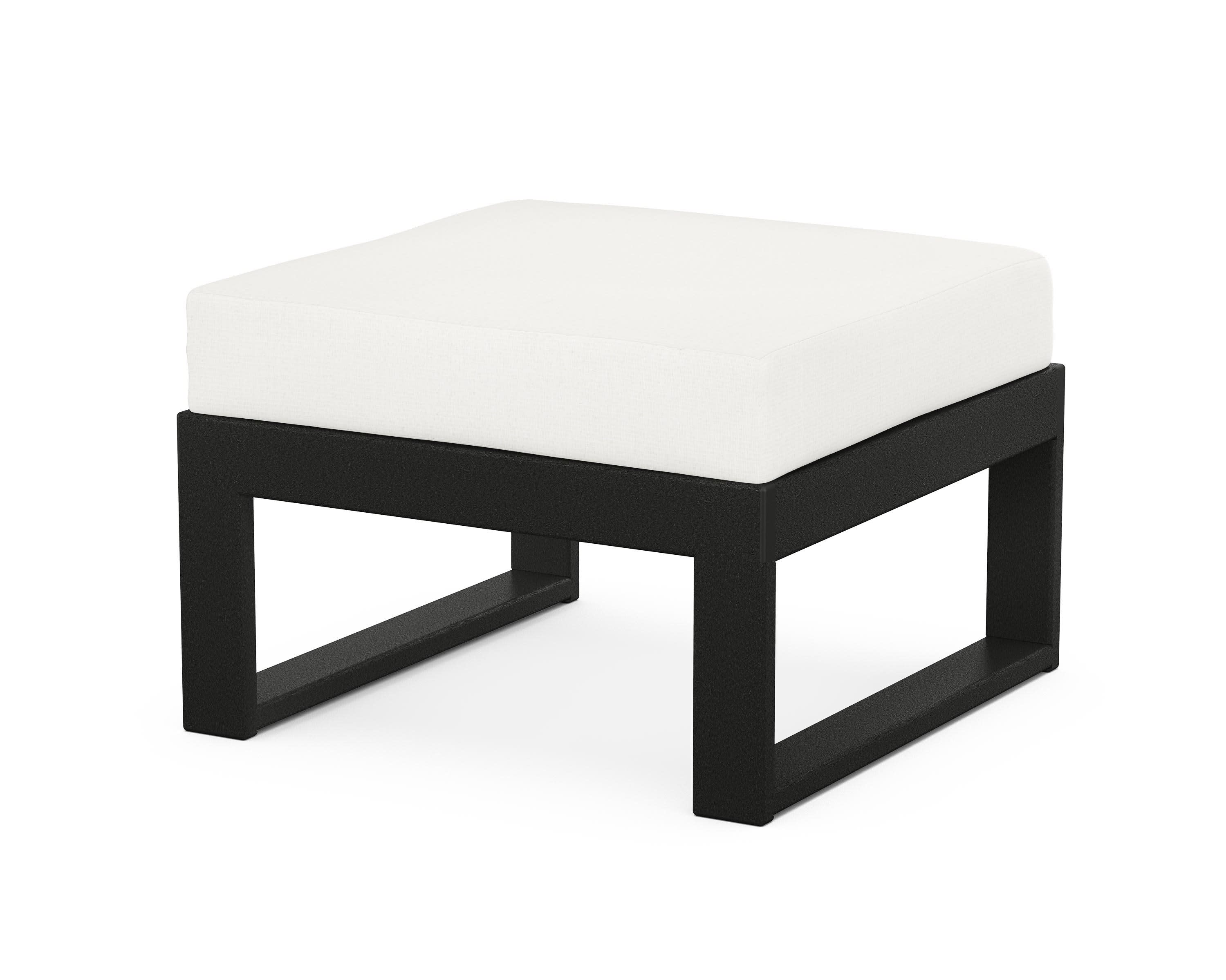 Modular Ottoman - Modern in Black / Natural Linen