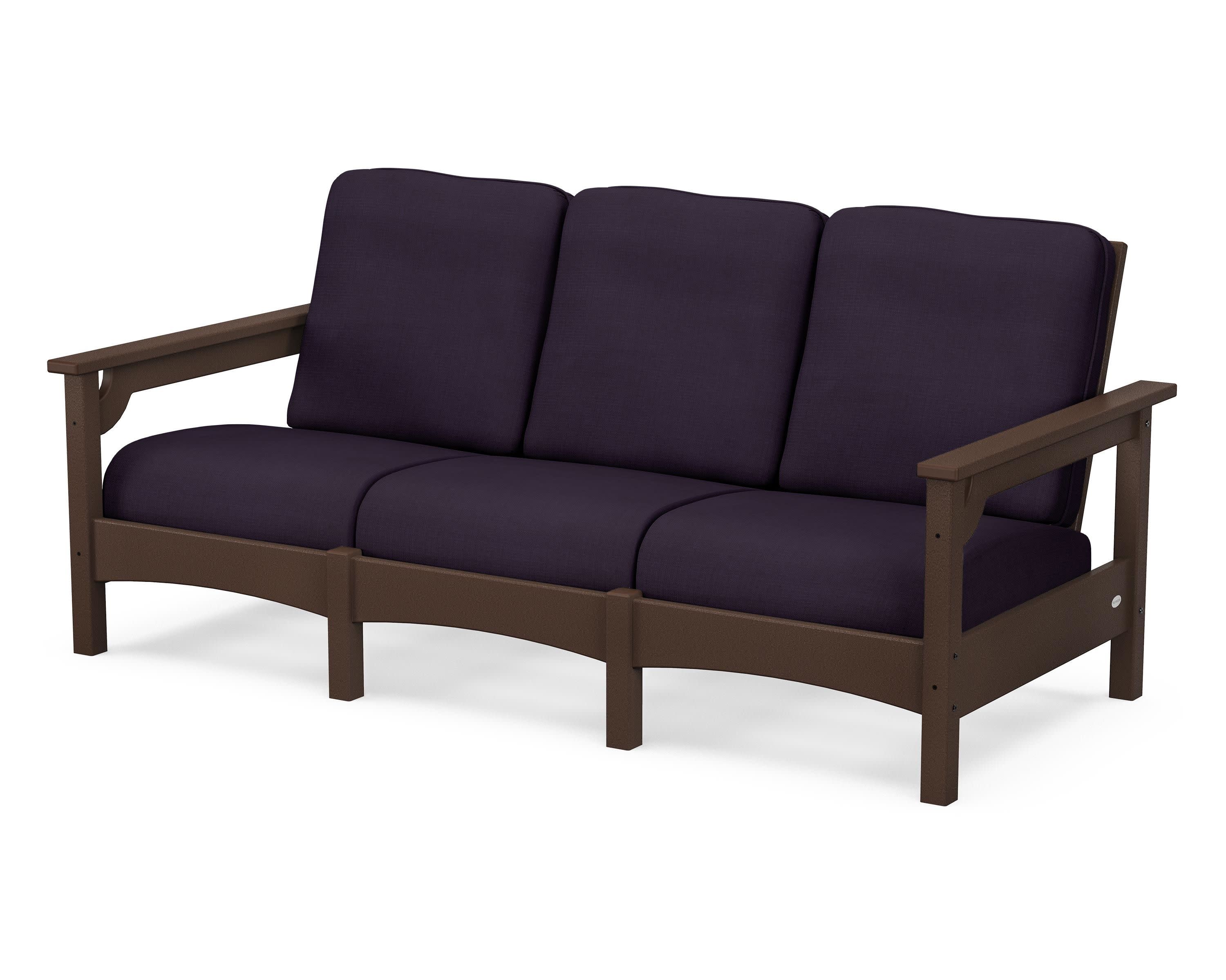 Club Sofa in Mahogany / Navy Linen