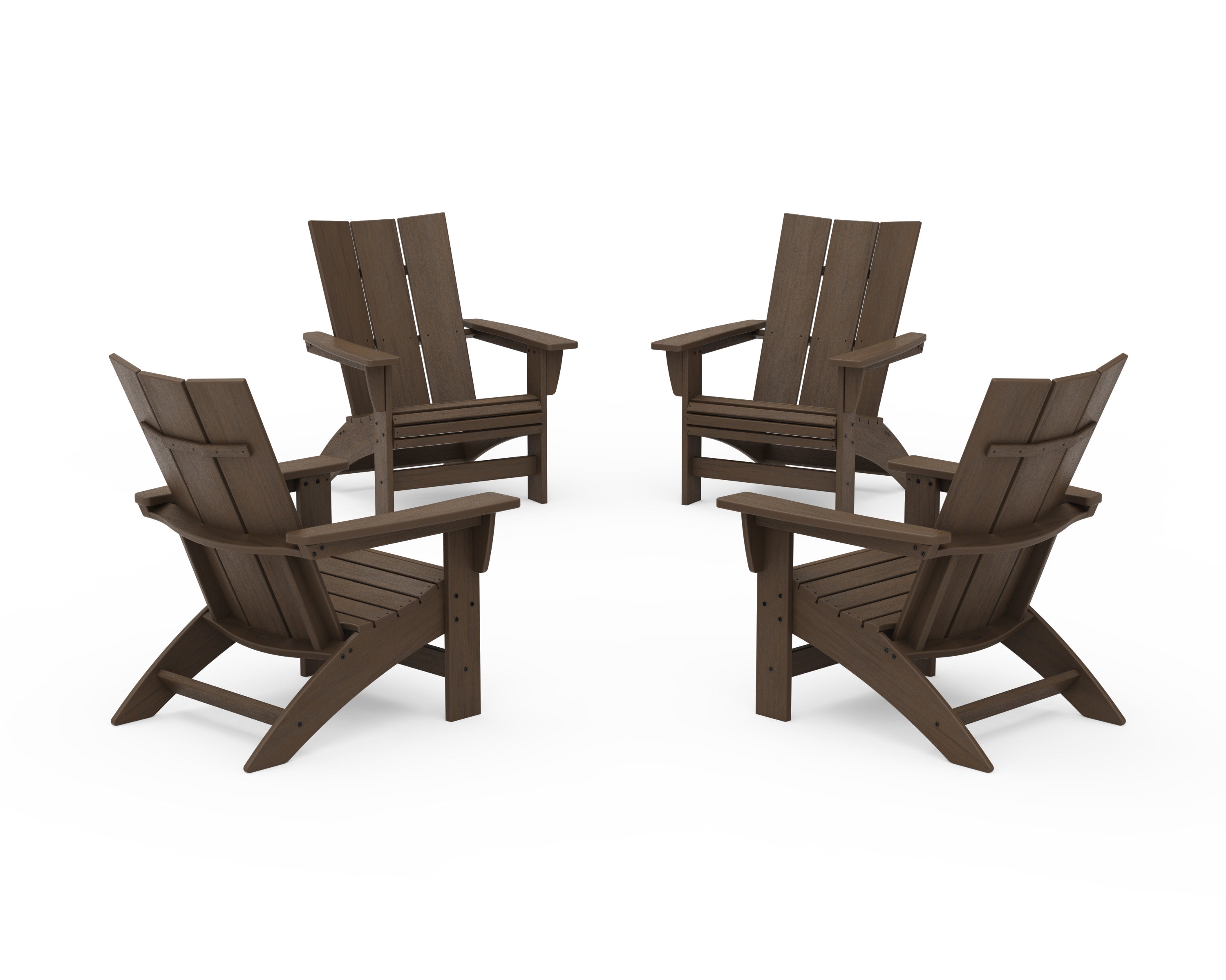 4-Piece Modern Grand Adirondack Chair Conversation Set in Kona