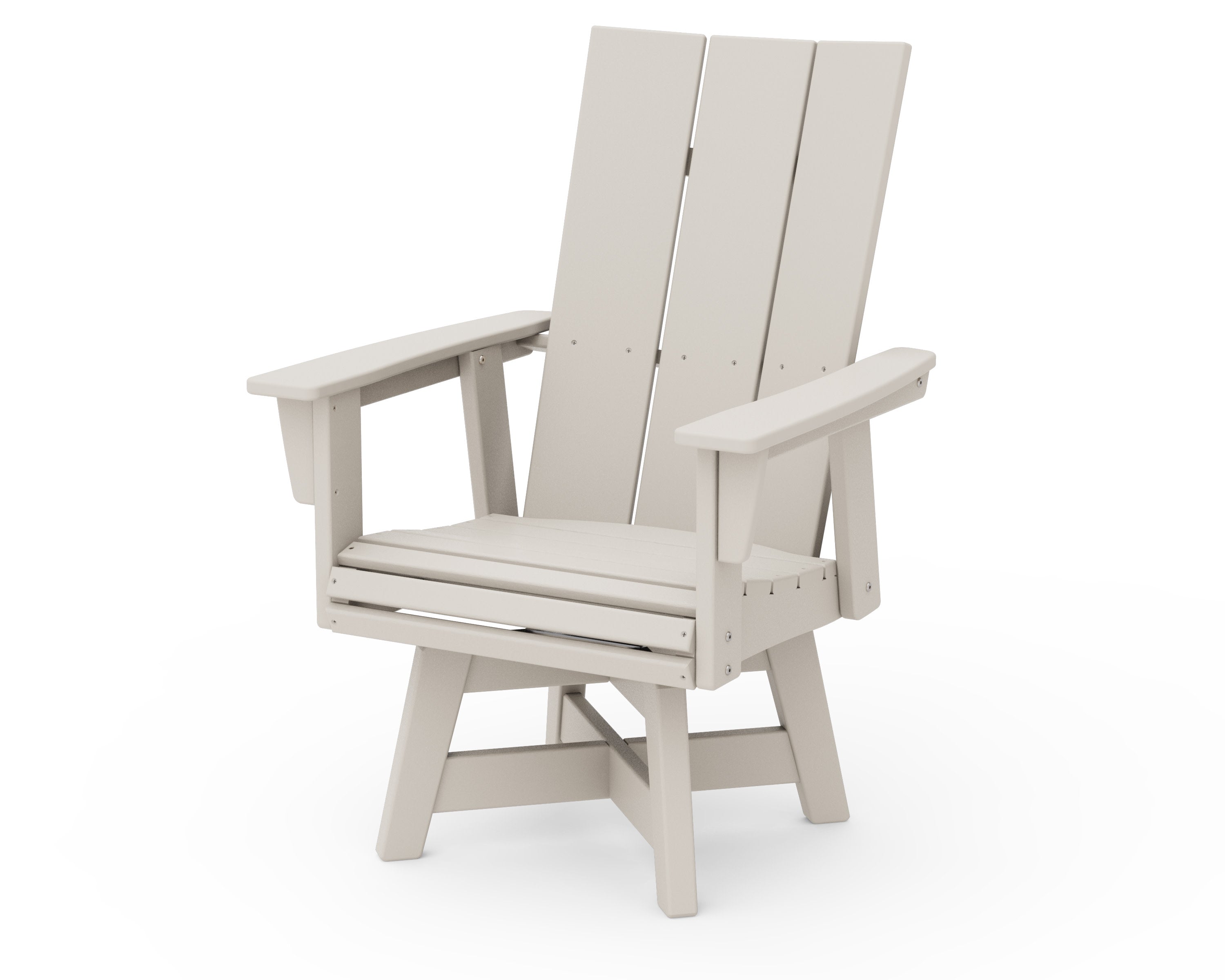 Modern Curveback Adirondack Swivel Dining Chair in Sand