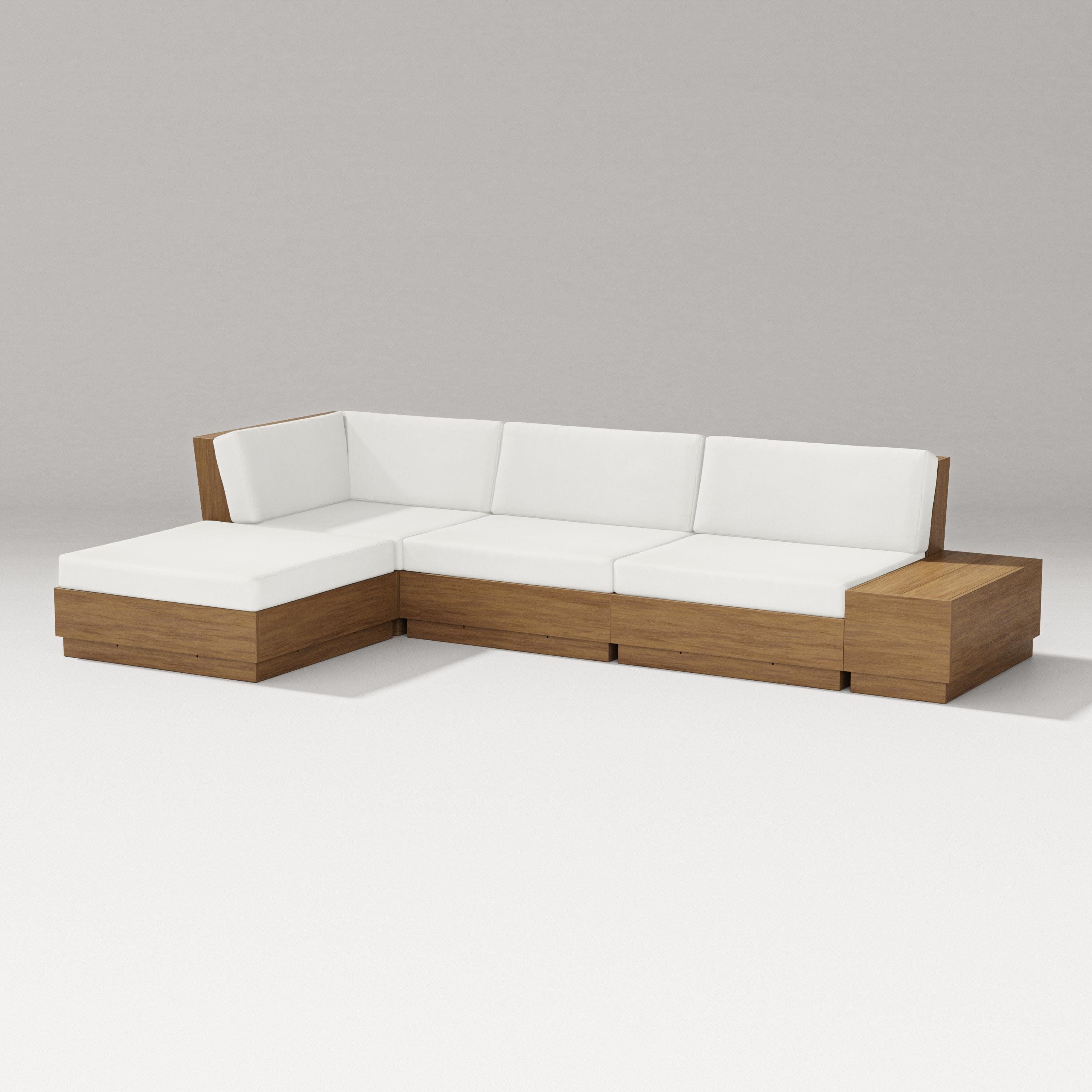 Elevate Chaise Sectional in Natural / Natural Linen