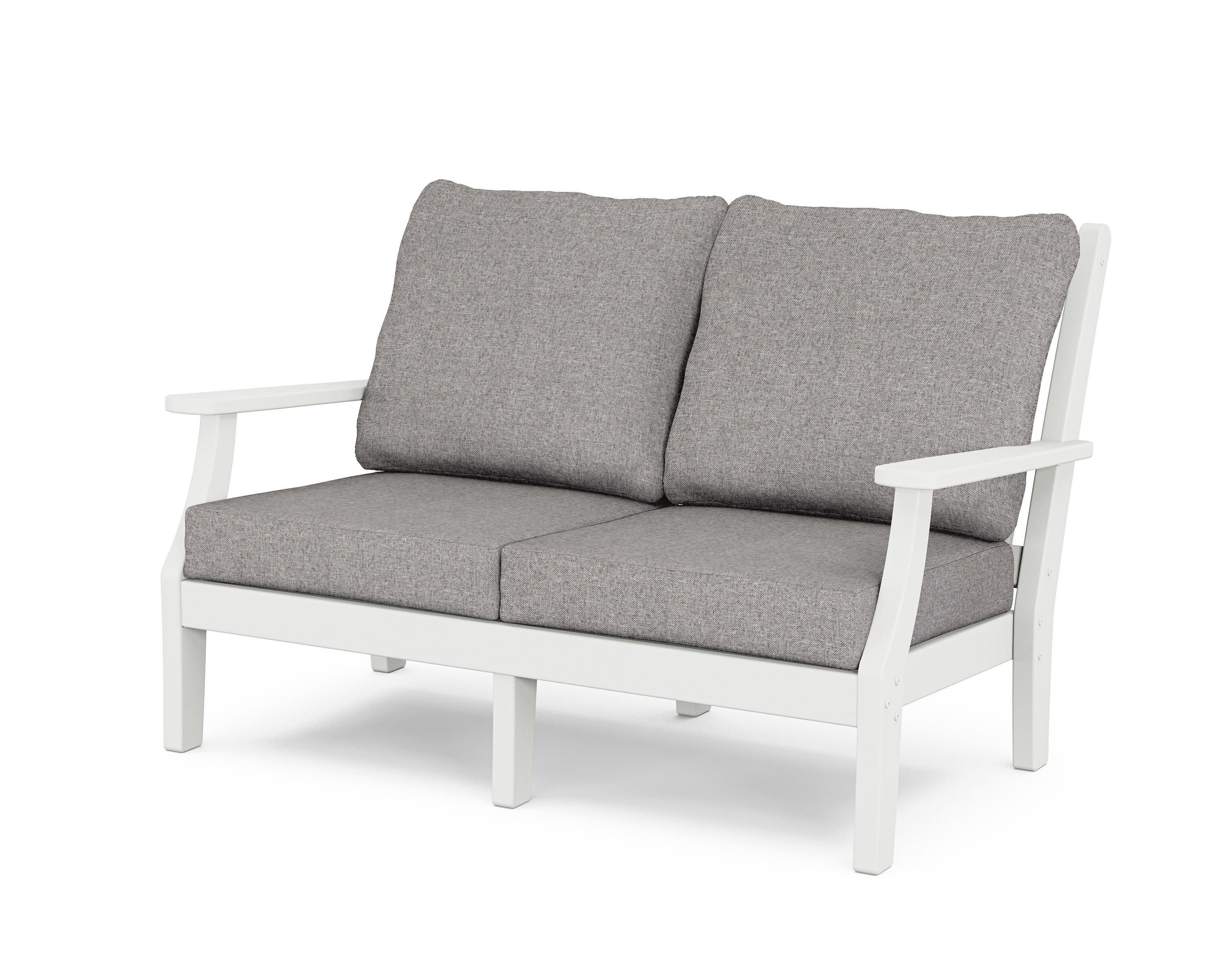 Wovendale Deep Seating Loveseat in White / Grey Mist