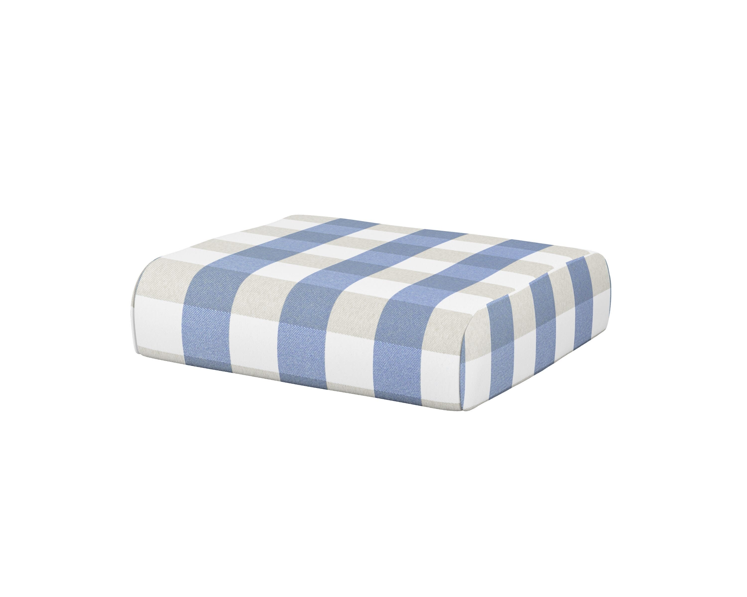 Club Ottoman Cushion in Buffalo Plaid Sky Blue