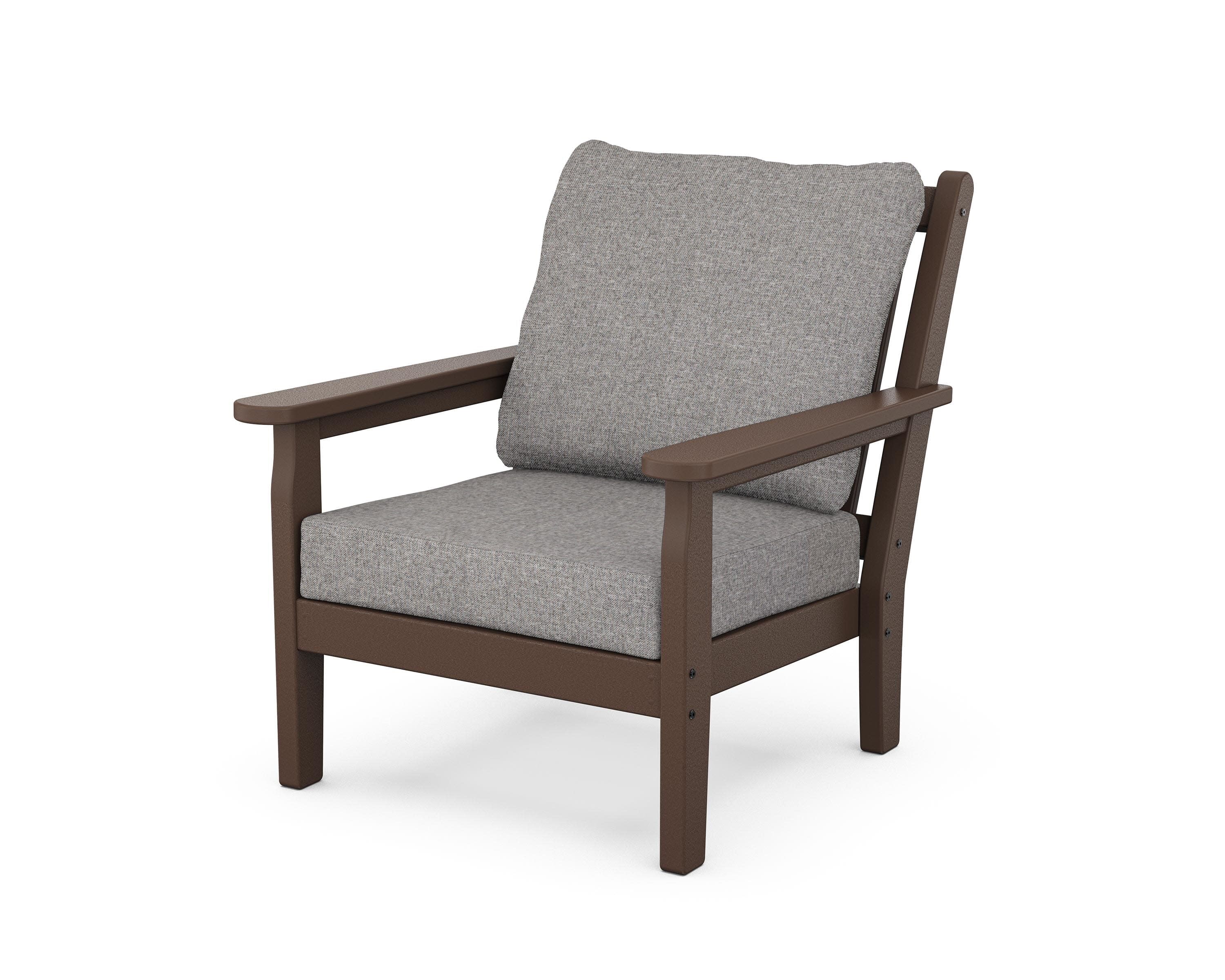 Chippendale Deep Seating Chair in Mahogany / Grey Mist